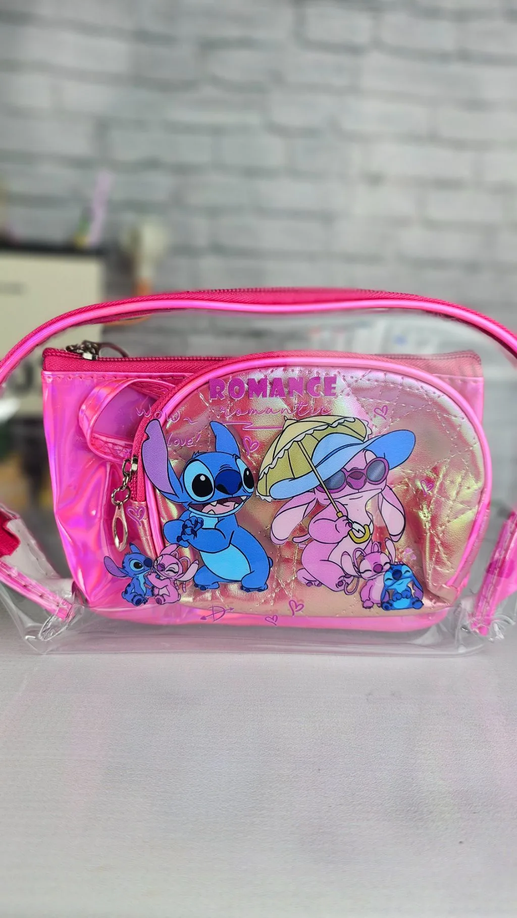 stitch 3 in 1 hot pink travel organizer bag stitch