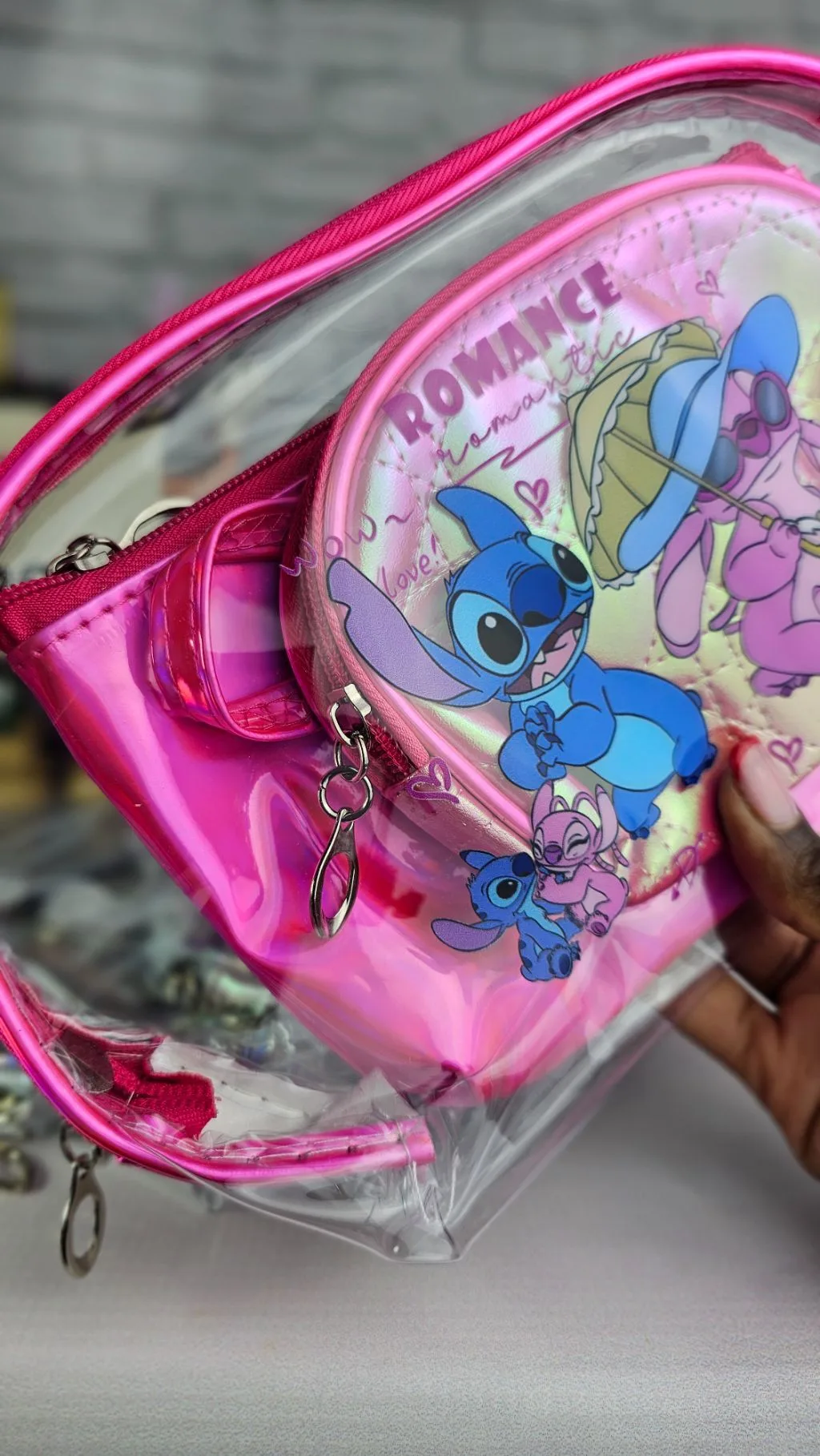 stitch 3 in 1 hot pink travel organizer bag stitch