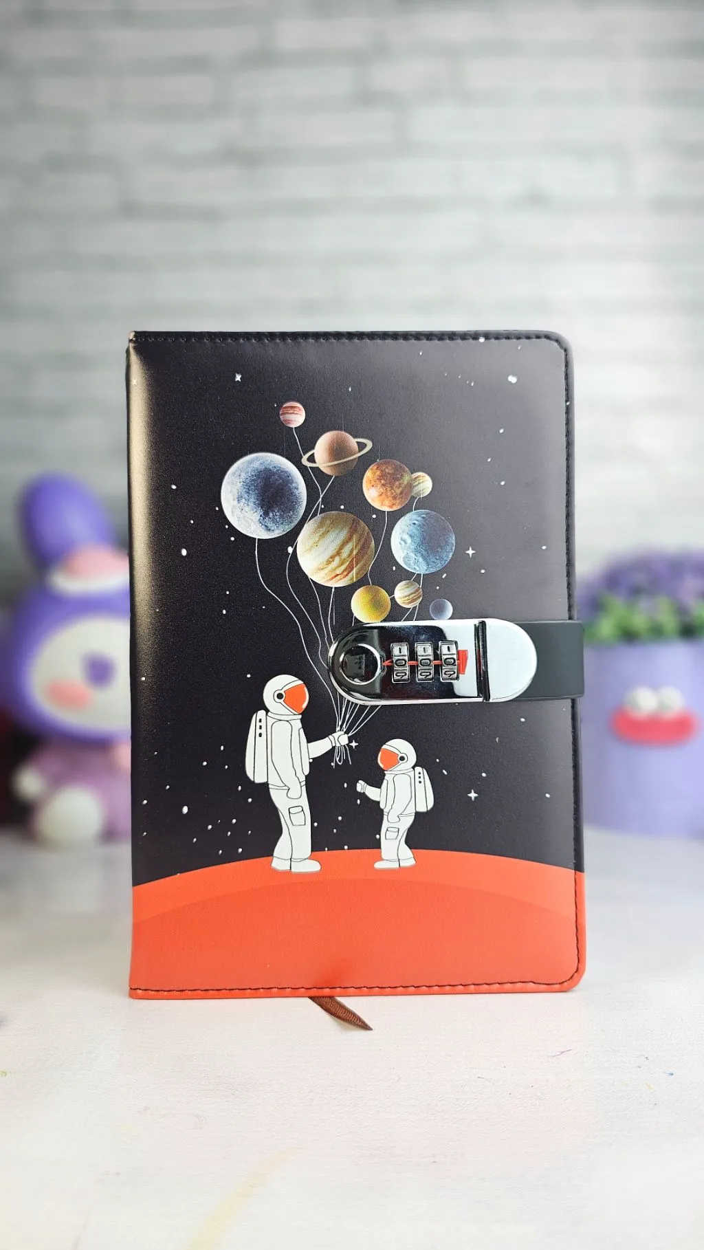 Space password lock notebook ruled