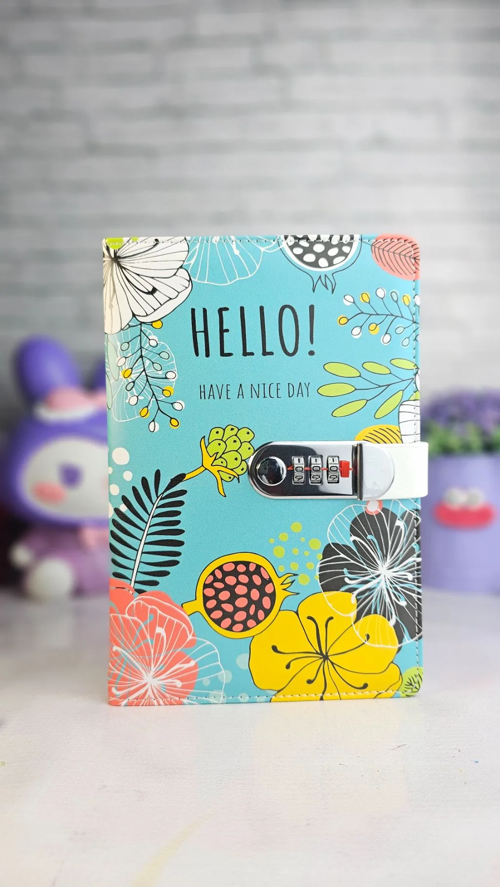 Hello tropical password lock notebook ruled