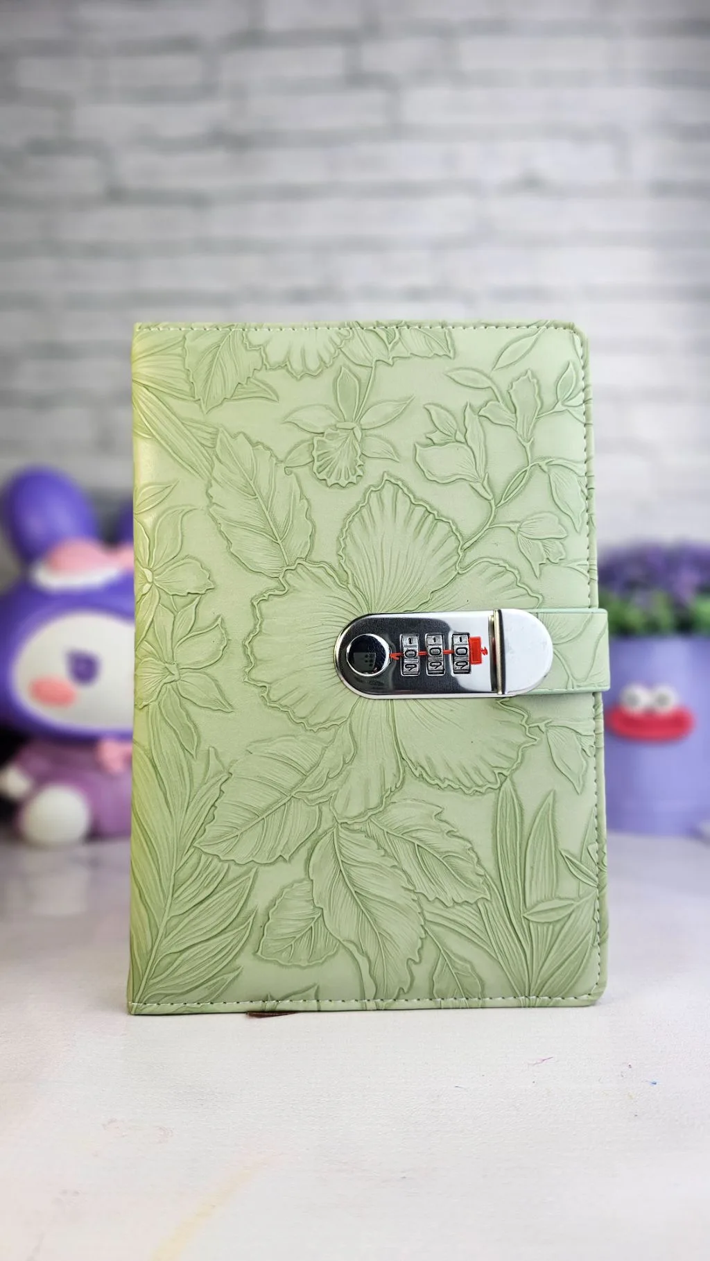 Sage elegant password lock notebook ruled