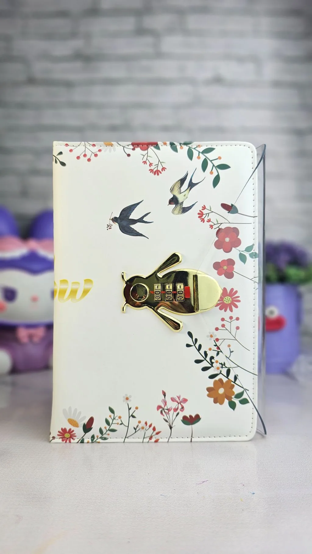 Butterfly password lock notebook ruled