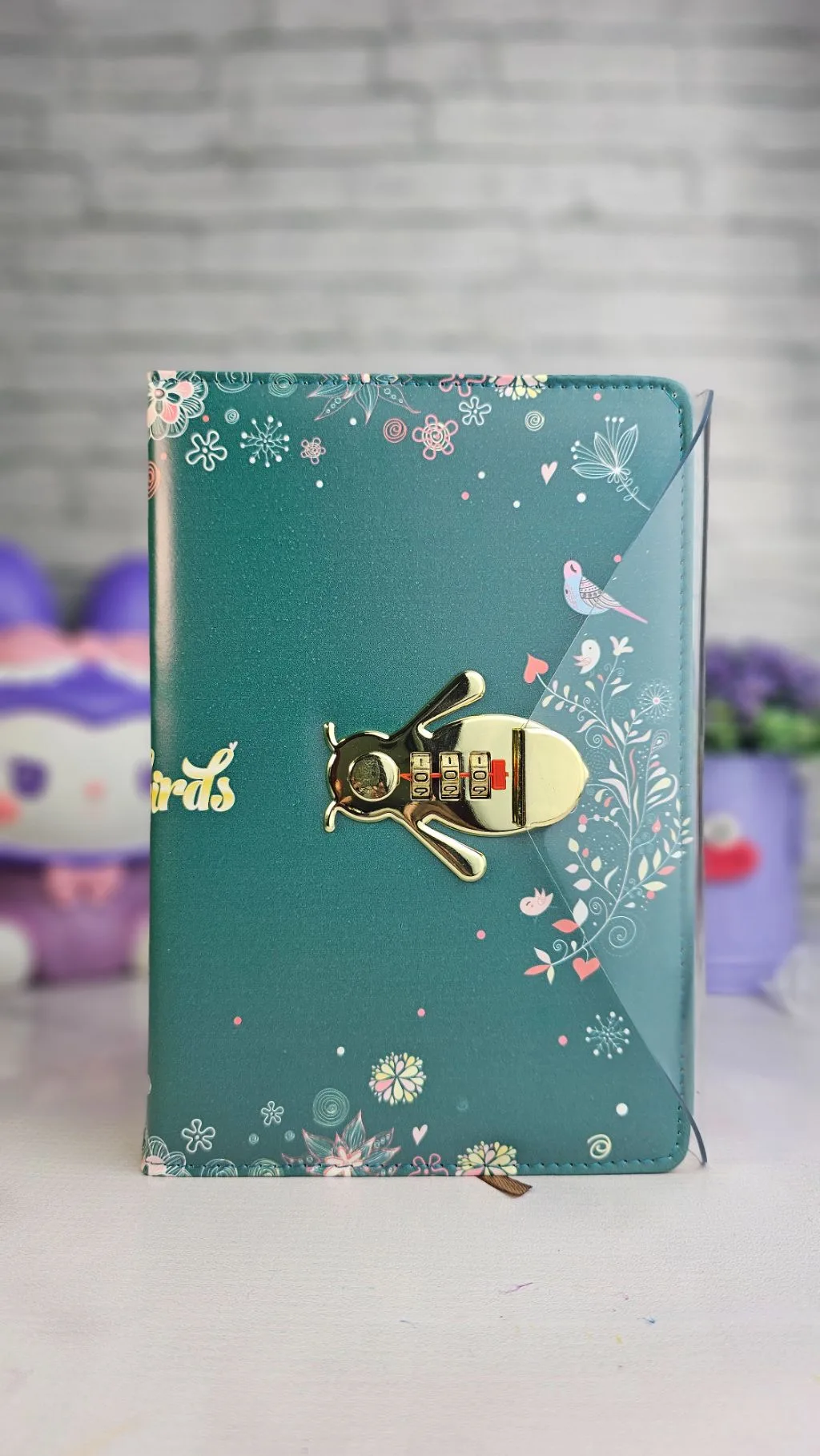 Butterfly password lock notebook ruled