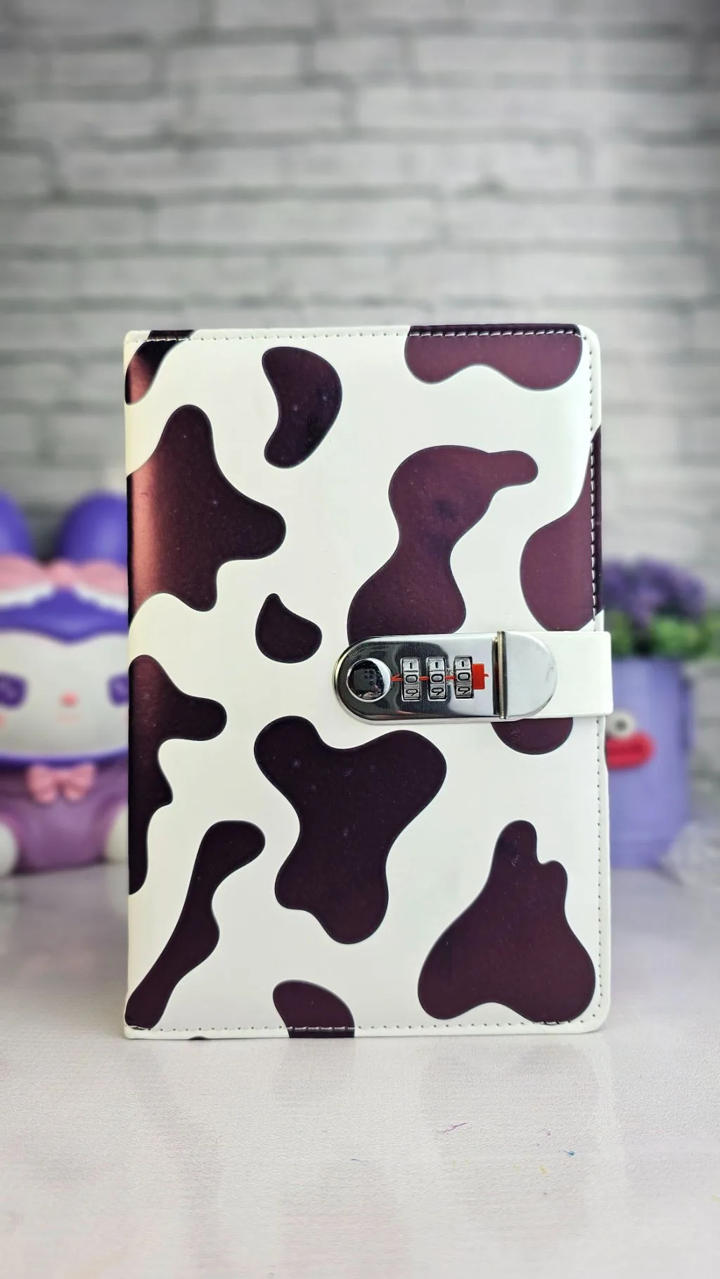 Animal print password lock notebook ruled