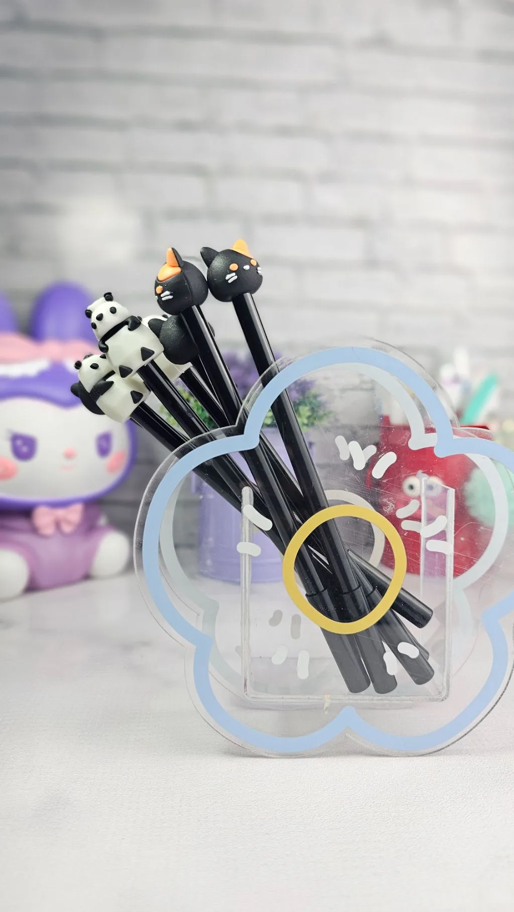 Black random cute pens