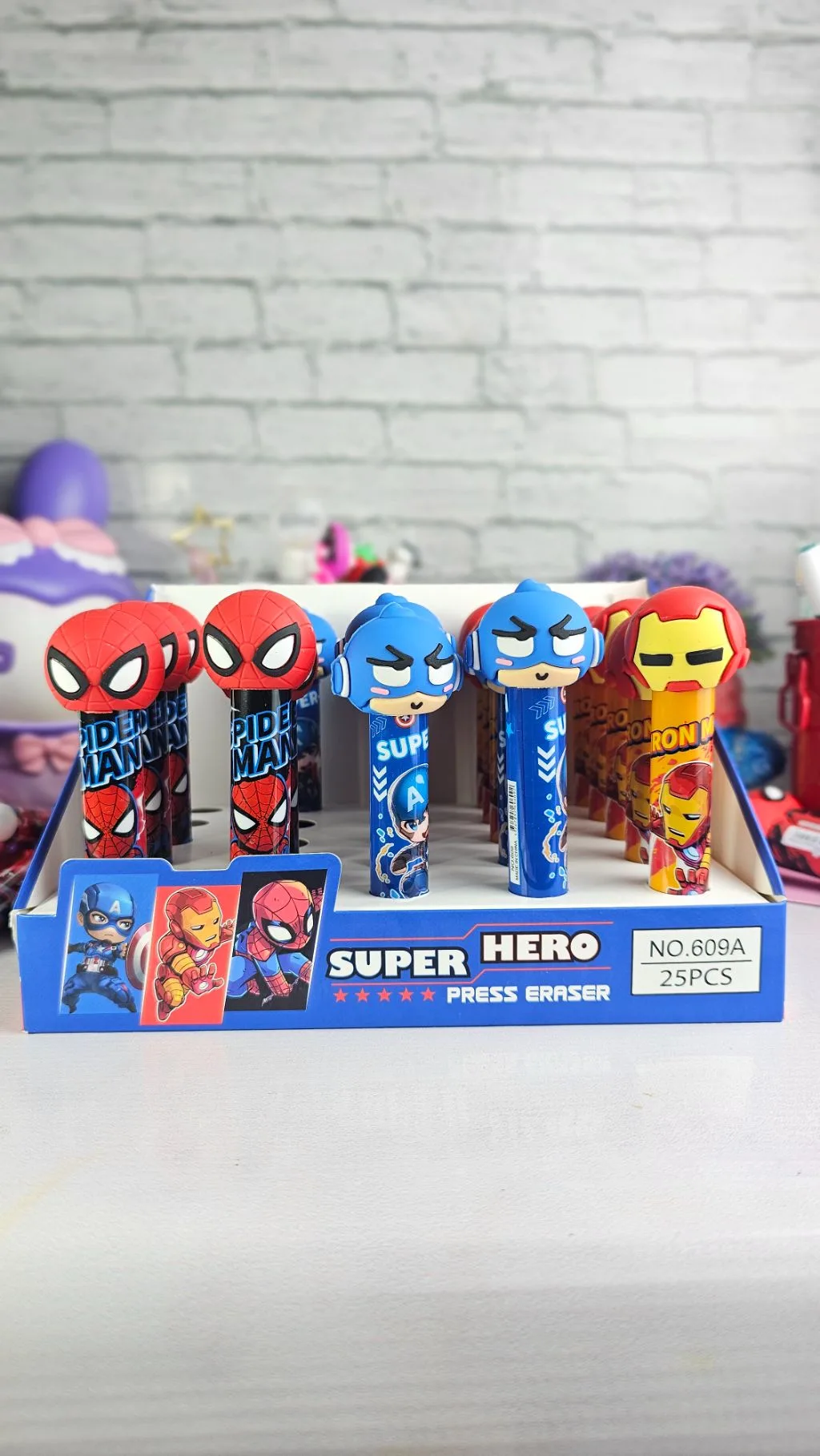 Avengers press erasers