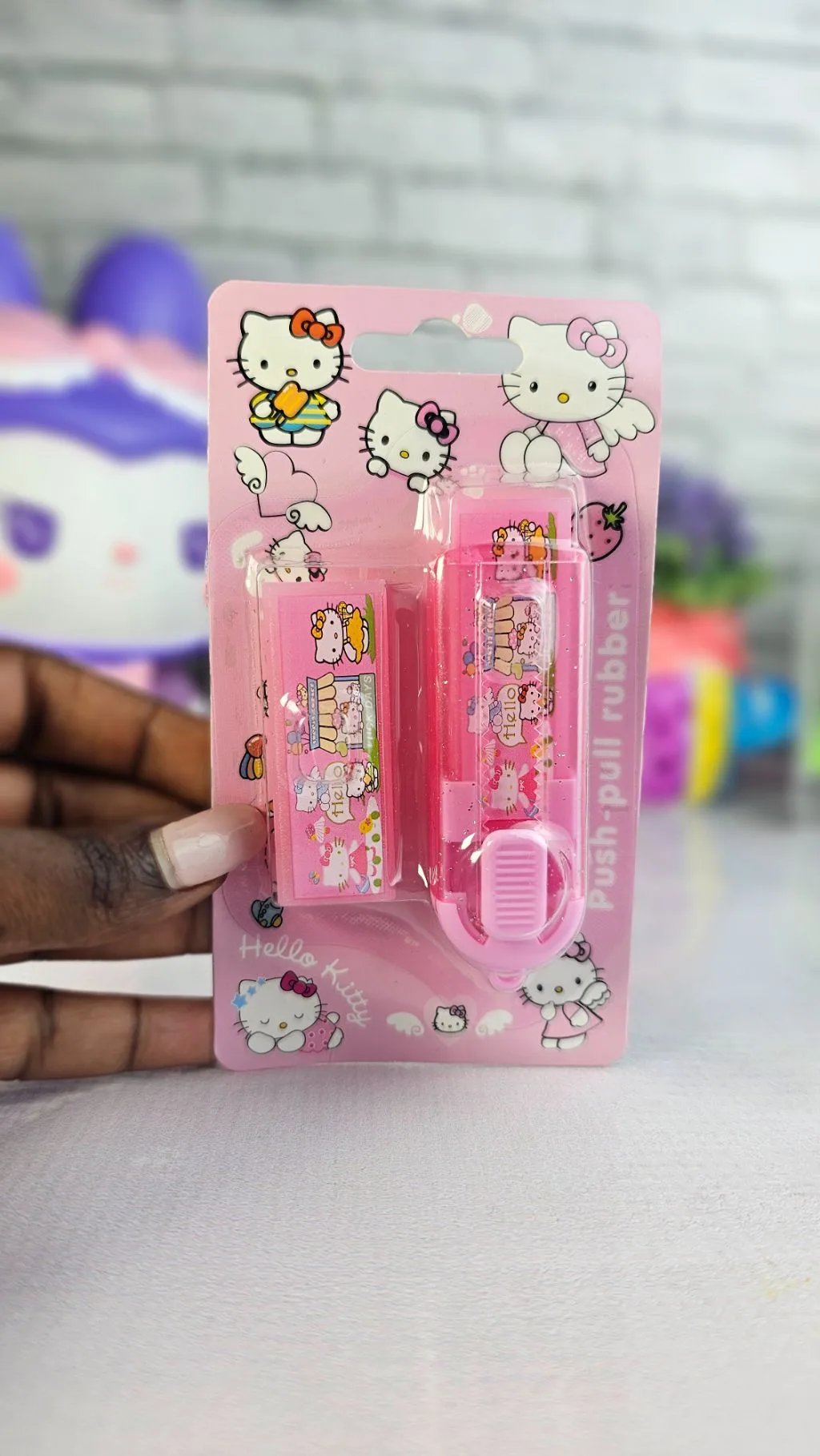 Hello kitty sanrio push-pull eraser