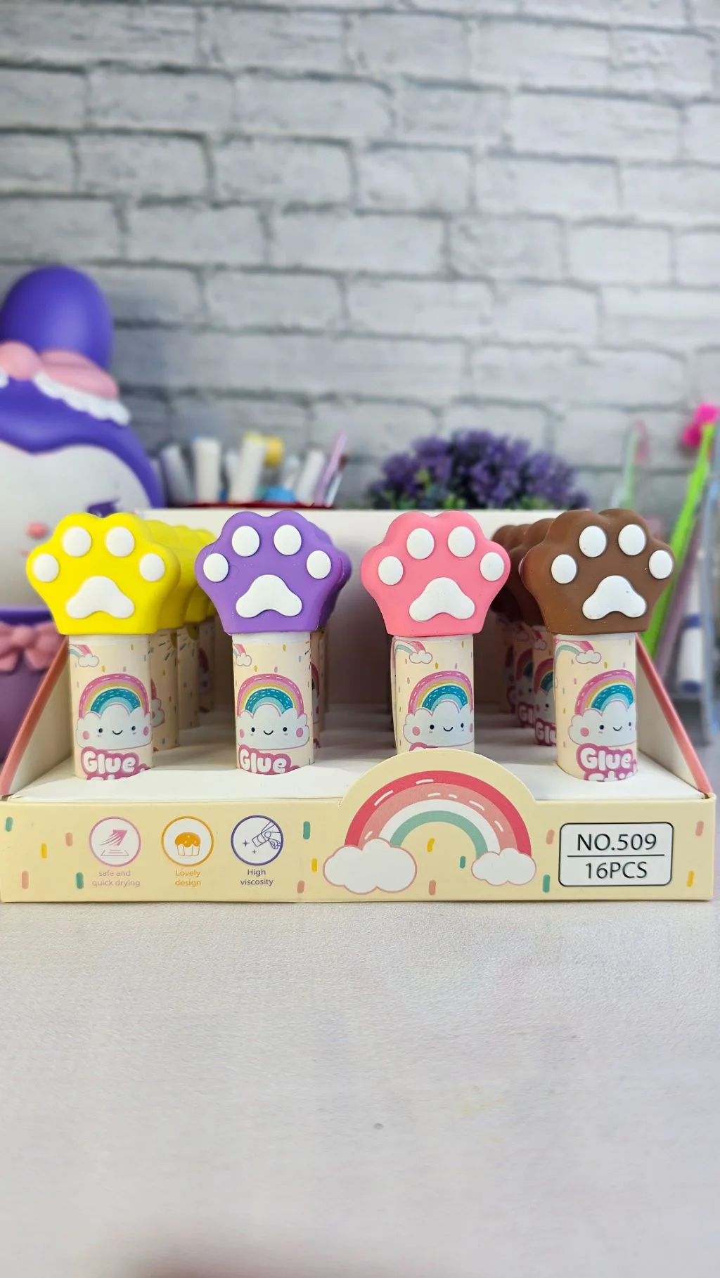 Paw colourful glue stick