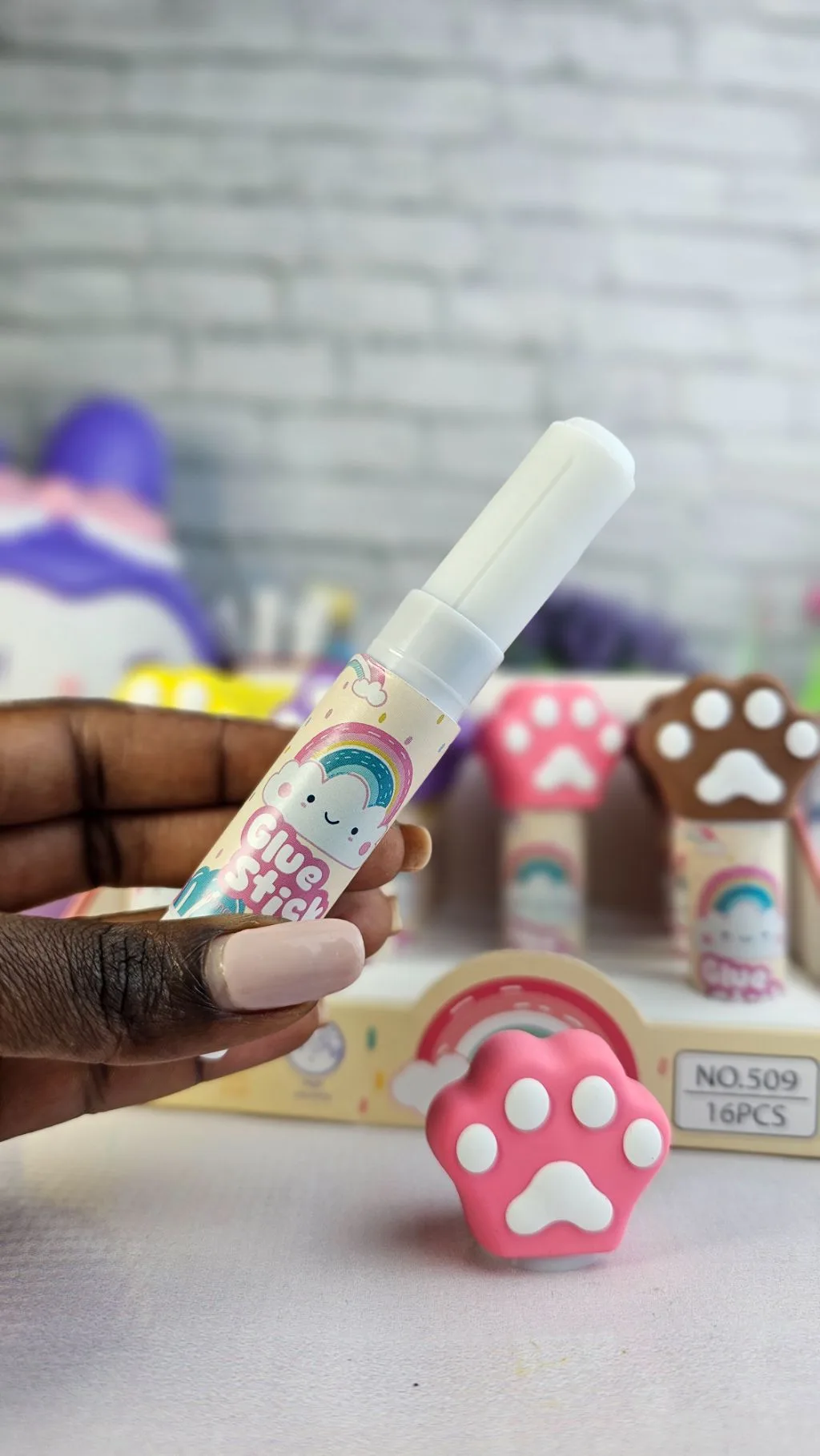 Paw colourful glue stick