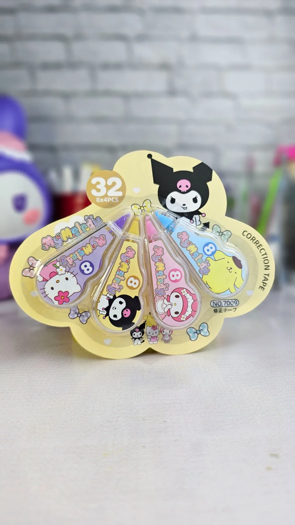 Sanrio correction tape (kuromi, hello kitty, cinnamon roll and my melody)