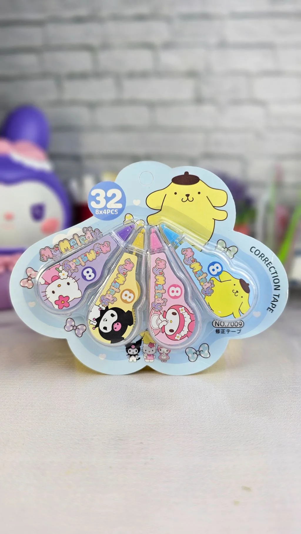 Sanrio correction tape (kuromi, hello kitty, cinnamon roll and my melody)