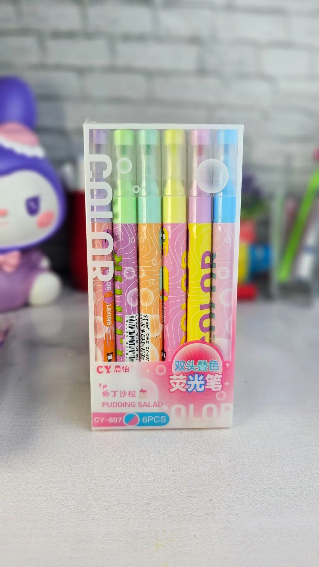 Pudding salad colourful highlighter markers
