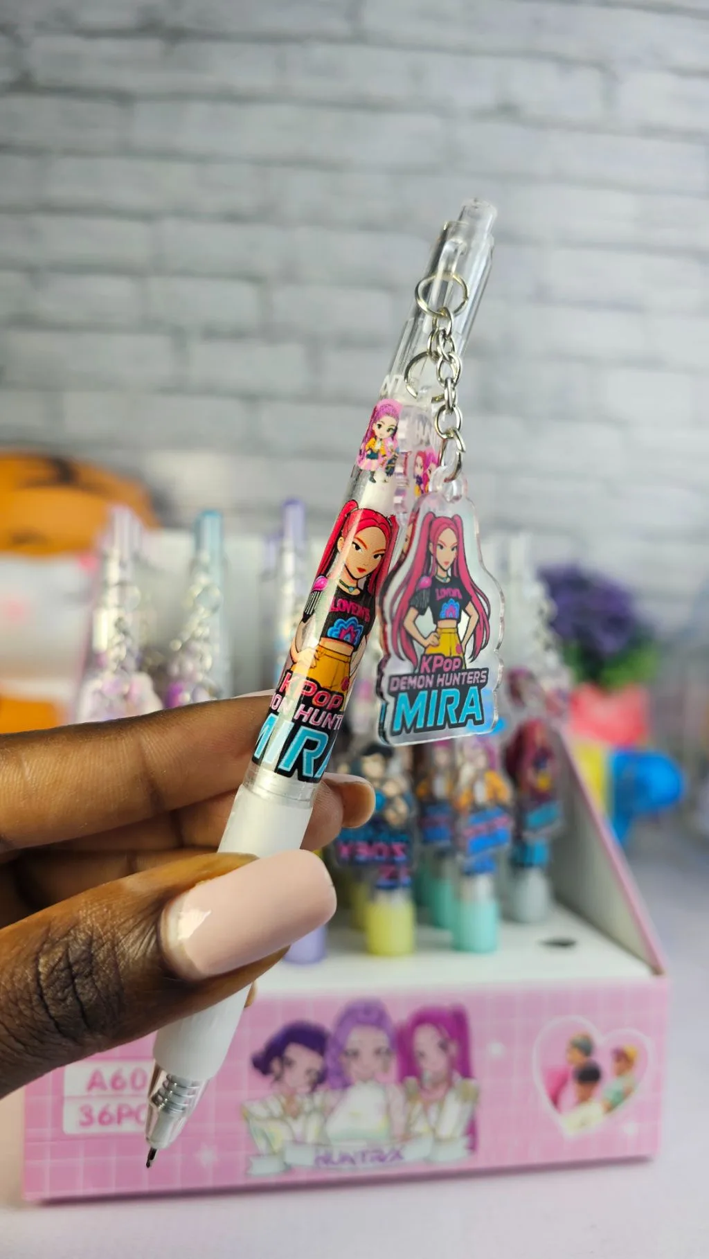 K-pop demon hunters acrylic pendant decor black pen