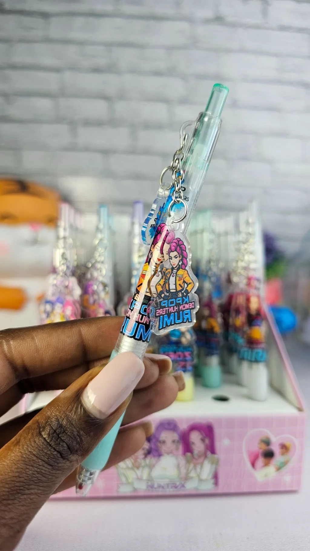 K-pop demon hunters acrylic pendant decor black pen