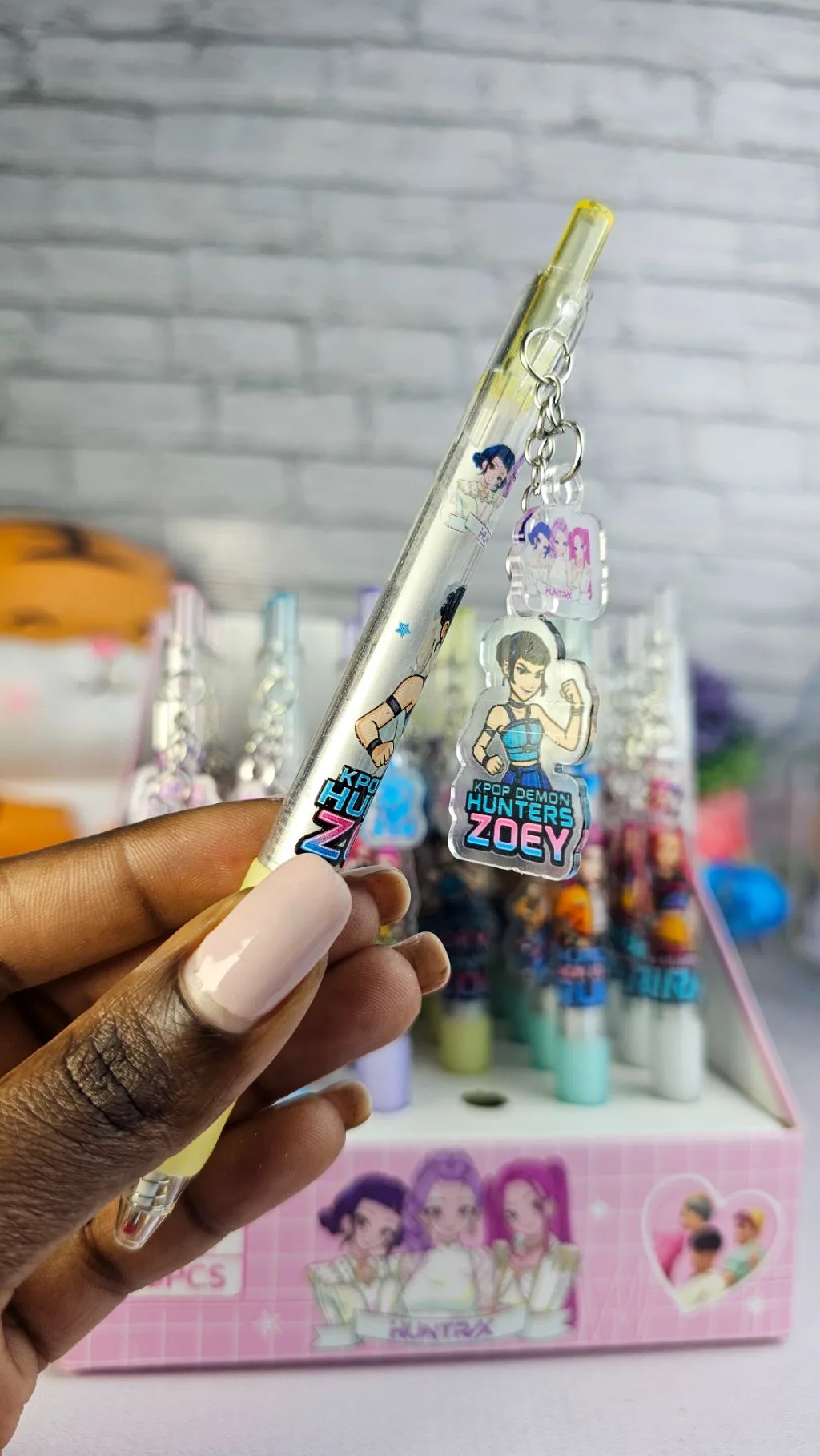 K-pop demon hunters acrylic pendant decor black pen