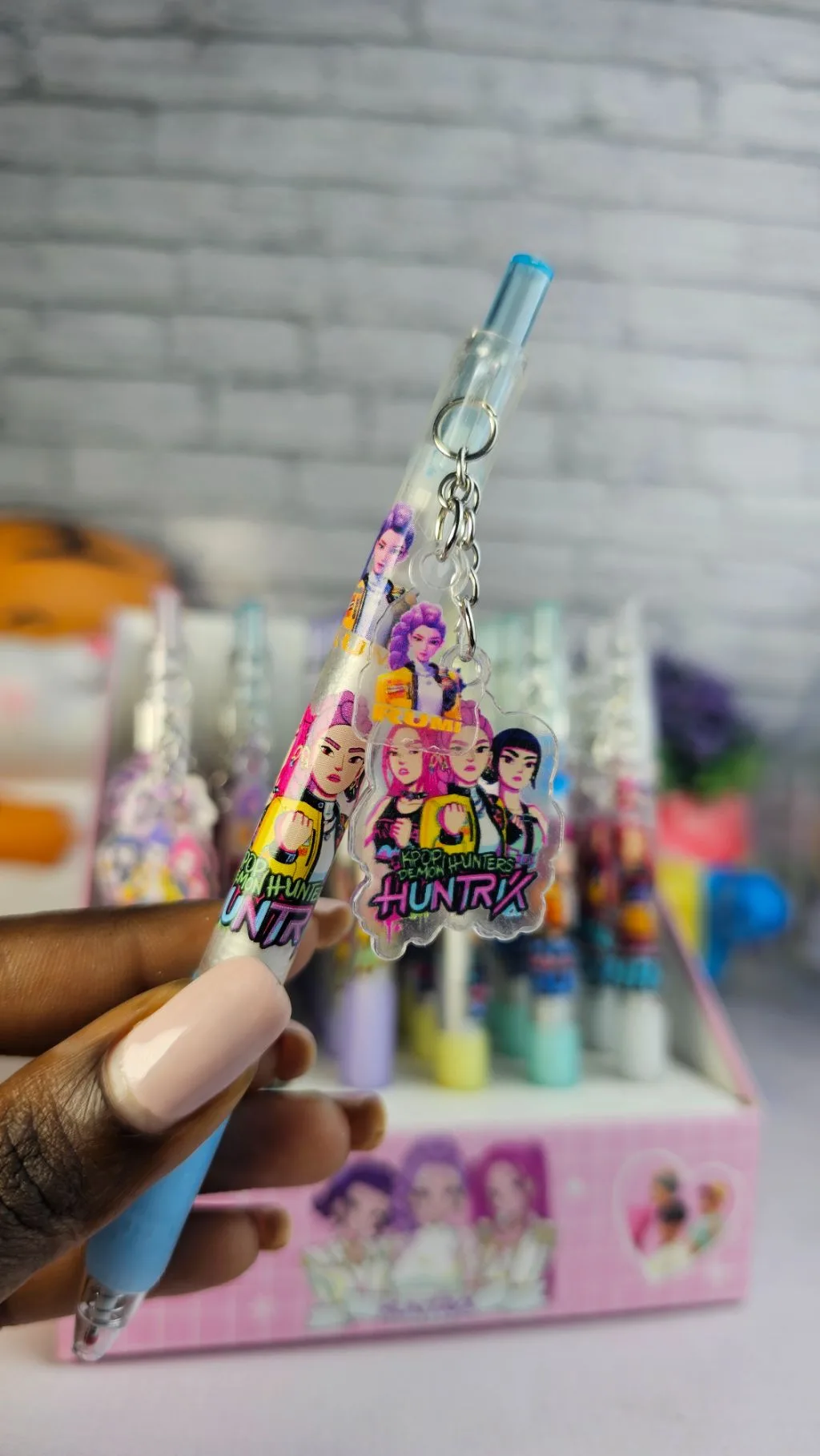 K-pop demon hunters acrylic pendant decor black pen