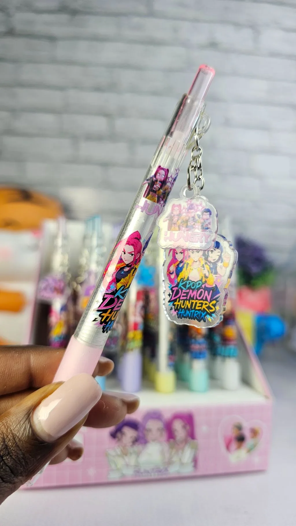 K-pop demon hunters acrylic pendant decor black pen