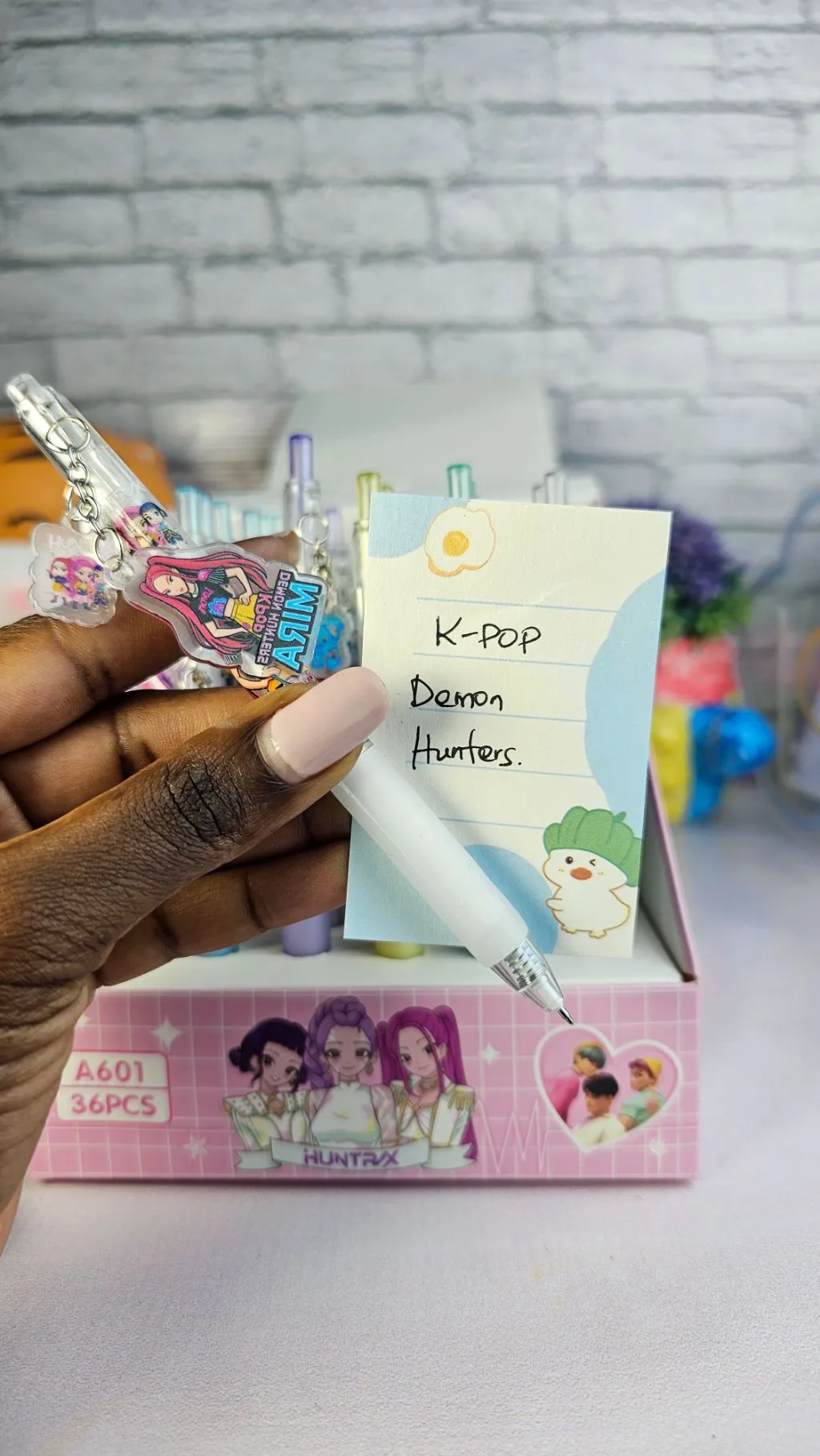 K-pop demon hunters acrylic pendant decor black pen