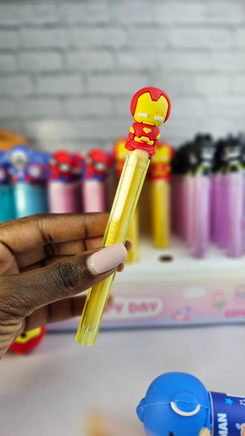 Avengers sharp pointed pens black spiderman/captain America/ iron man/ batman