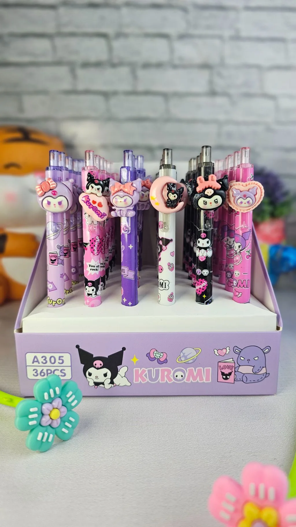 Kuromi sanrio themed pen black