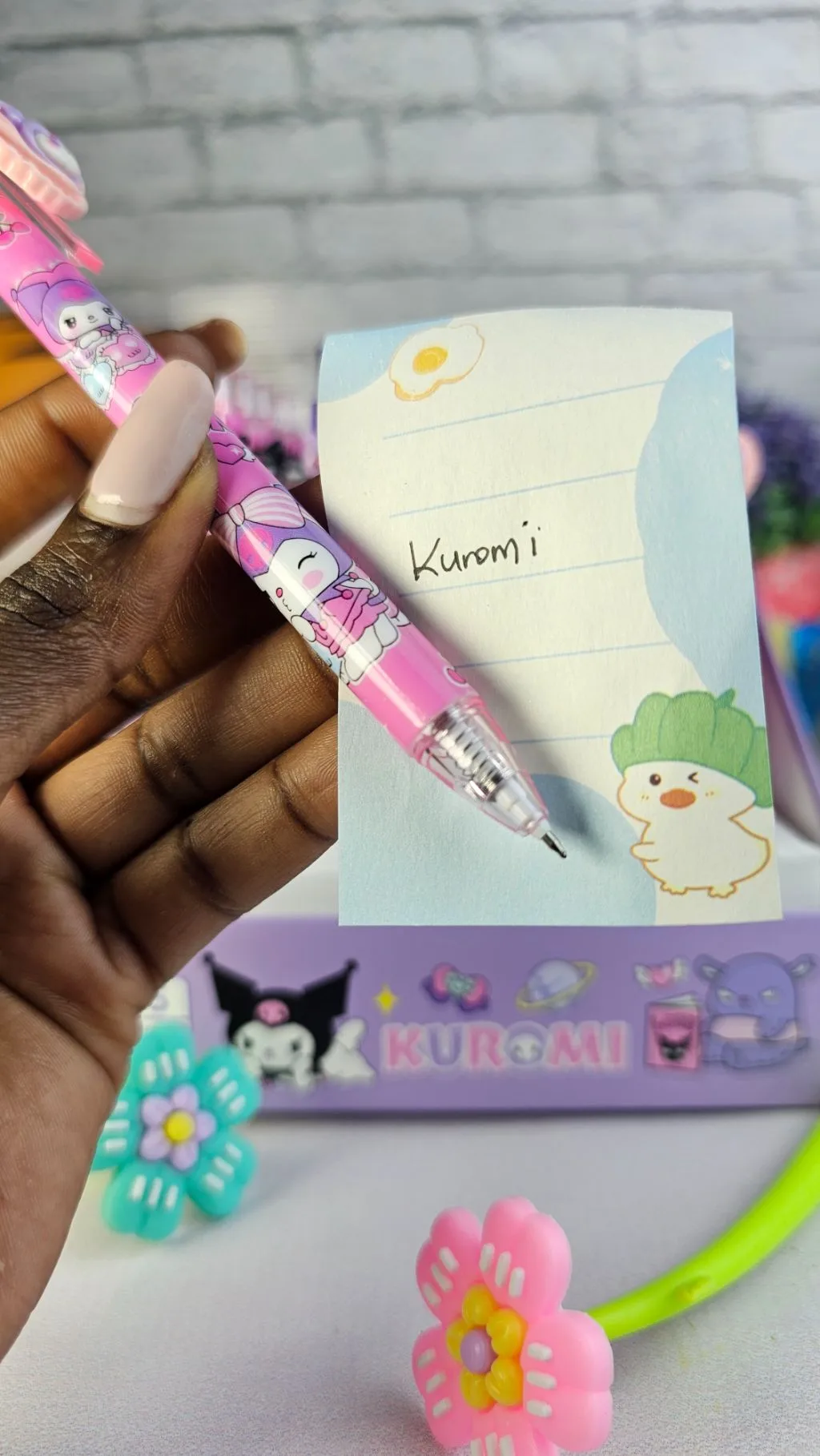 Kuromi sanrio themed pen black