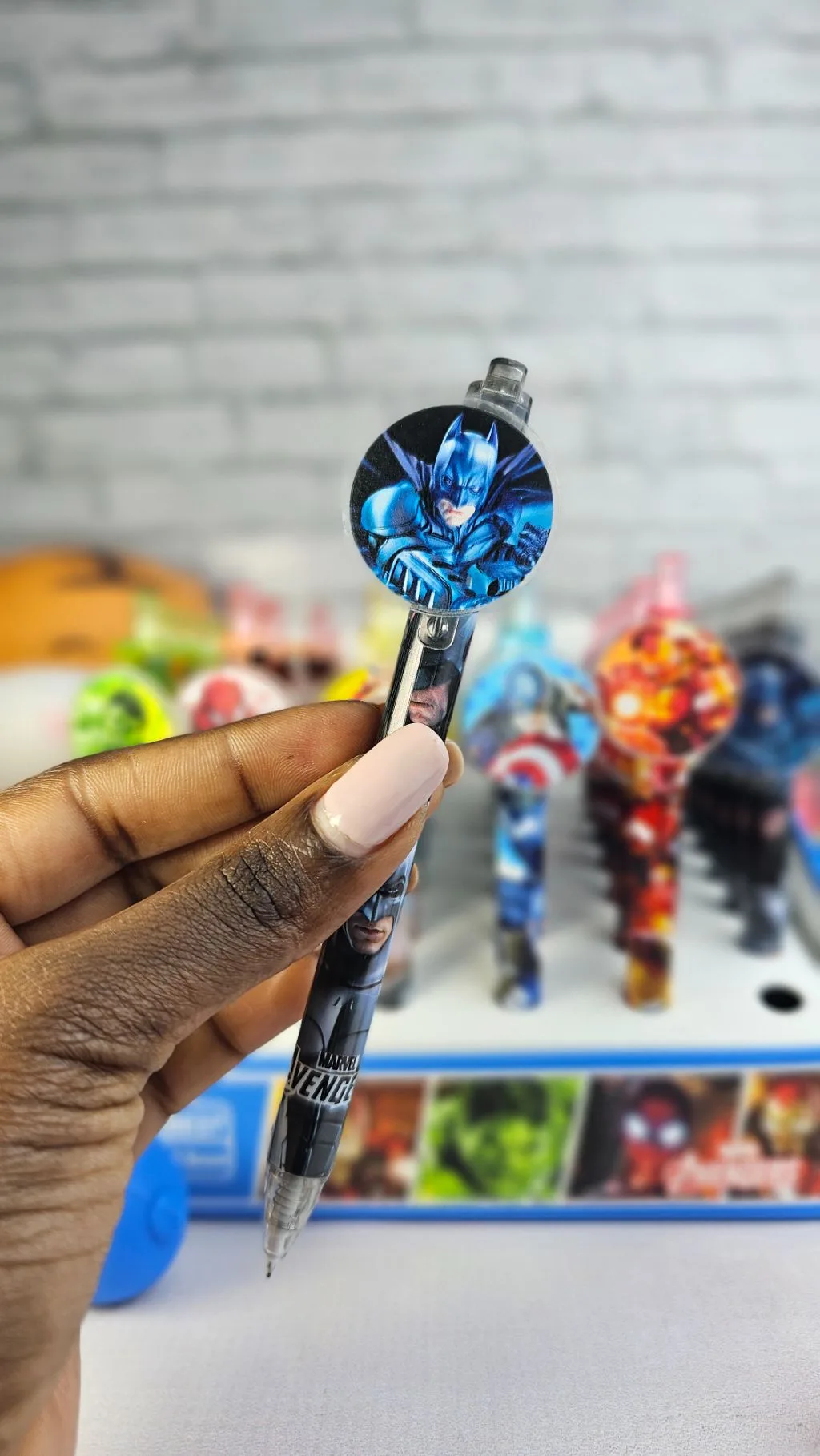 Random Avengers themed black sharp pen batman/spiderman/iron man/thor/ hulk