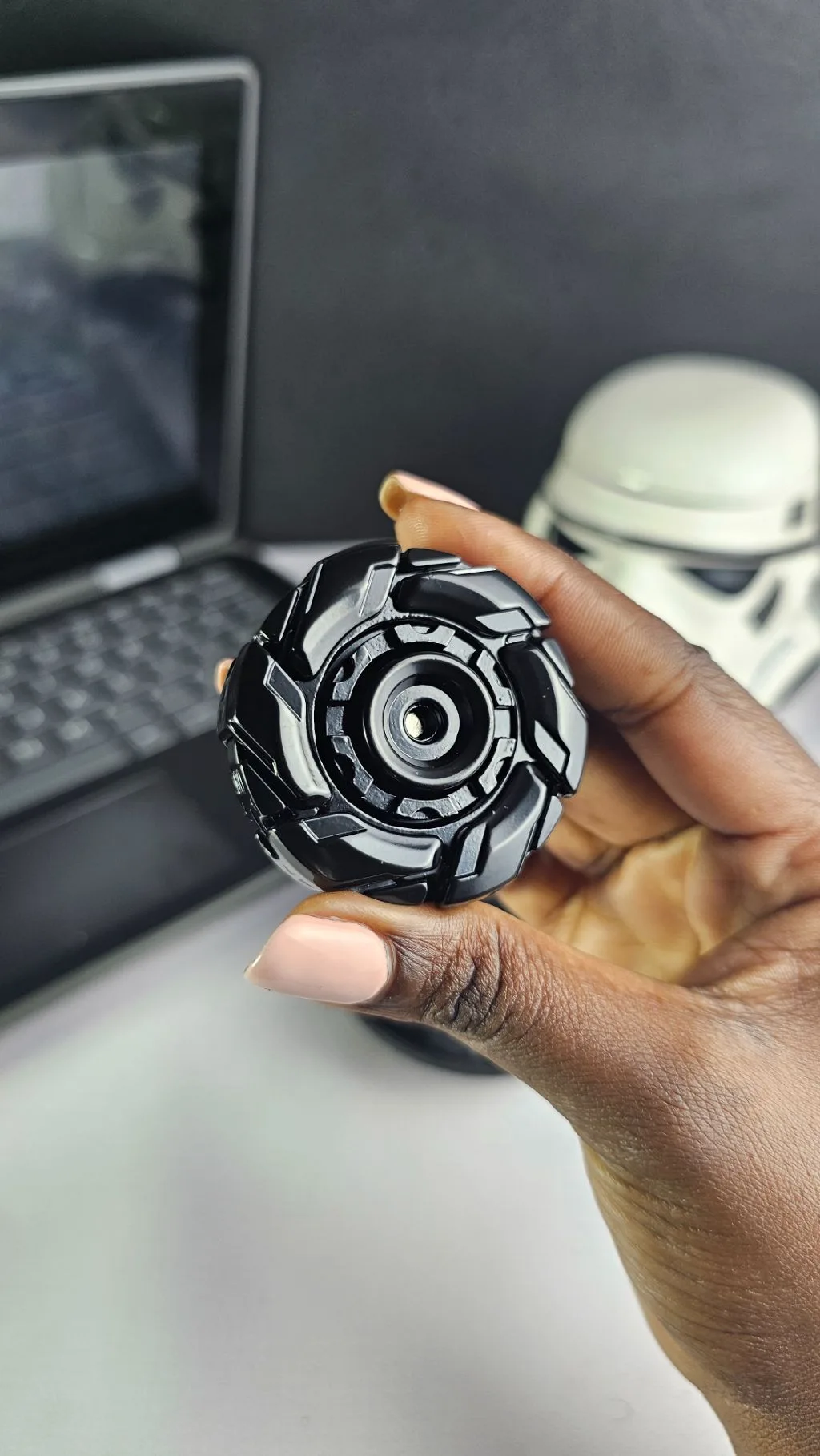Black metal fidget spinner
