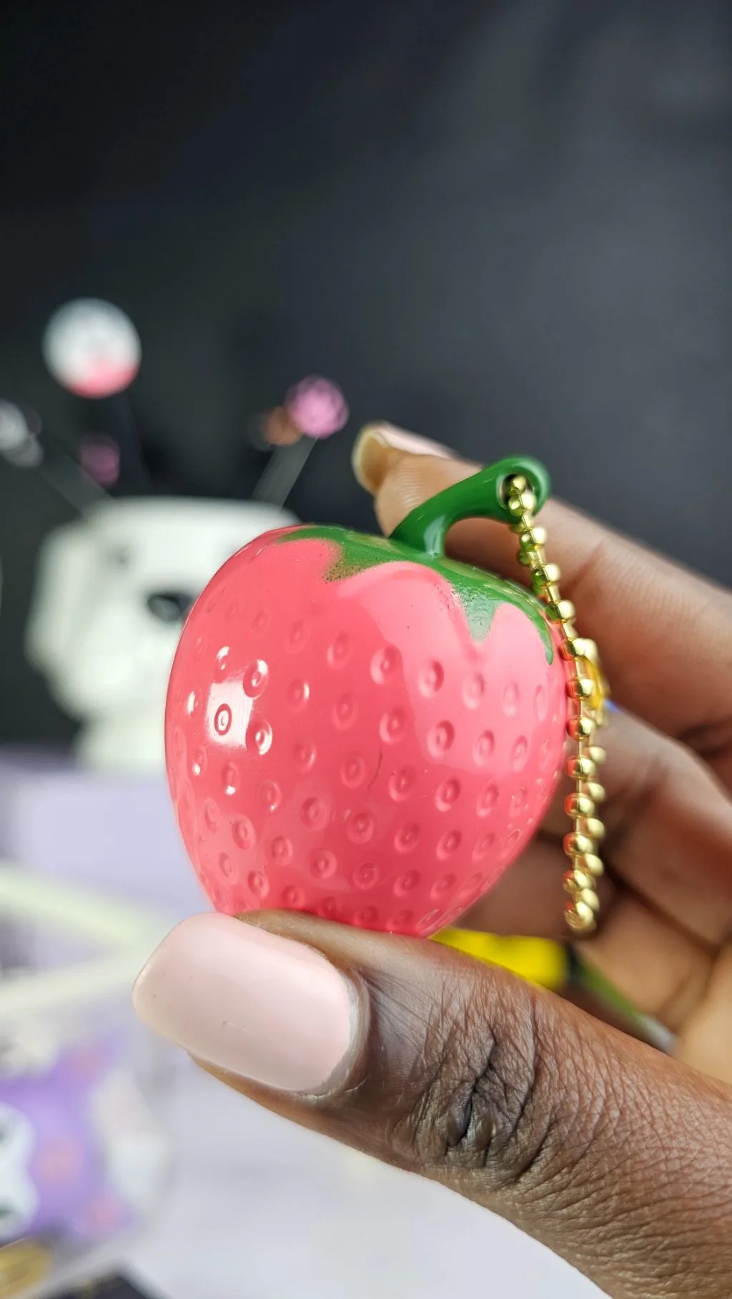 3d Strawberry refillable keychain lighter gas
