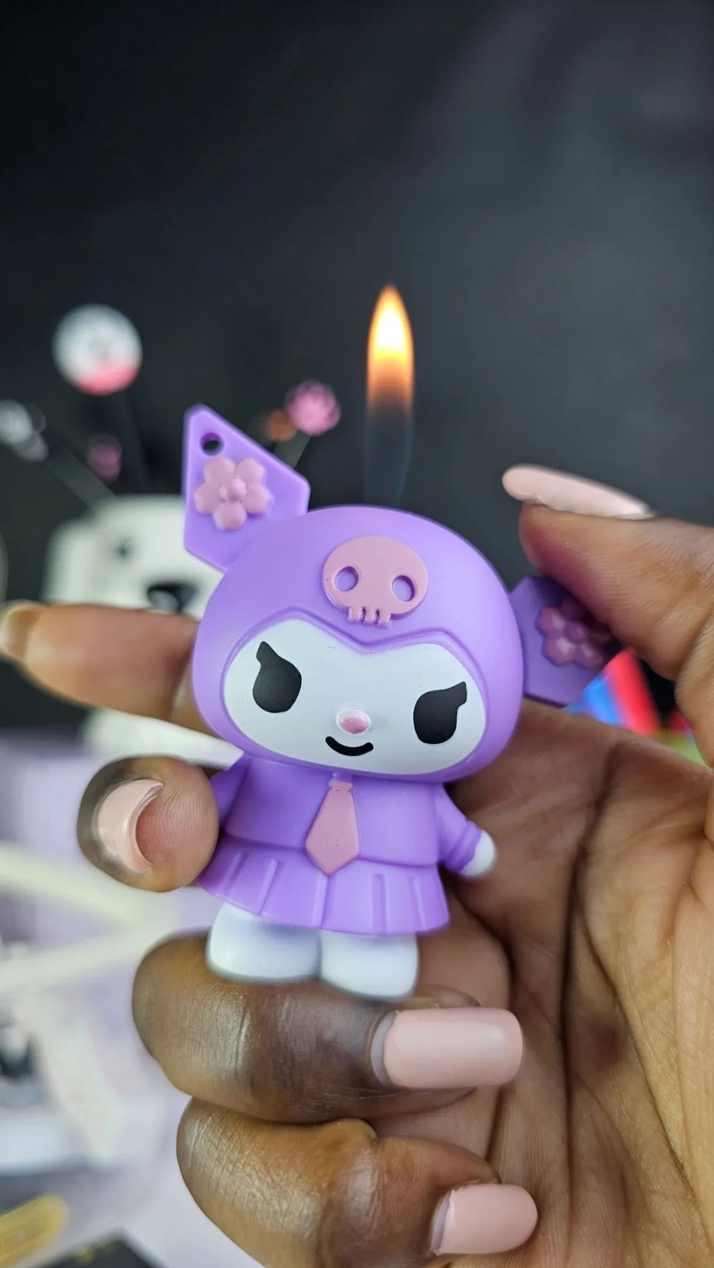 Kuromi refillable lighter purple