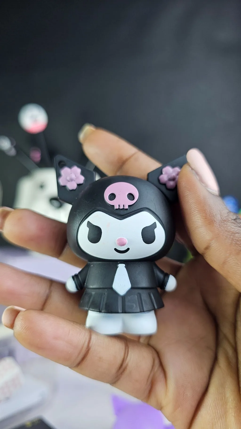 Kuromi keychain and refillable lighter gas
