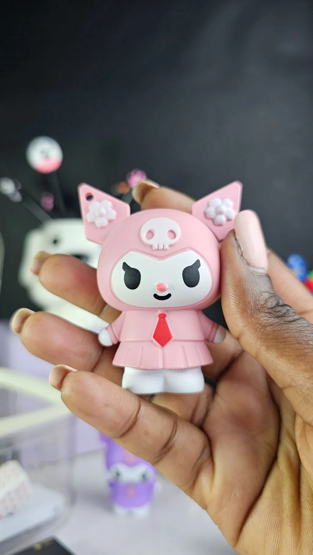 Kuromi keychain and refillable lighter gas