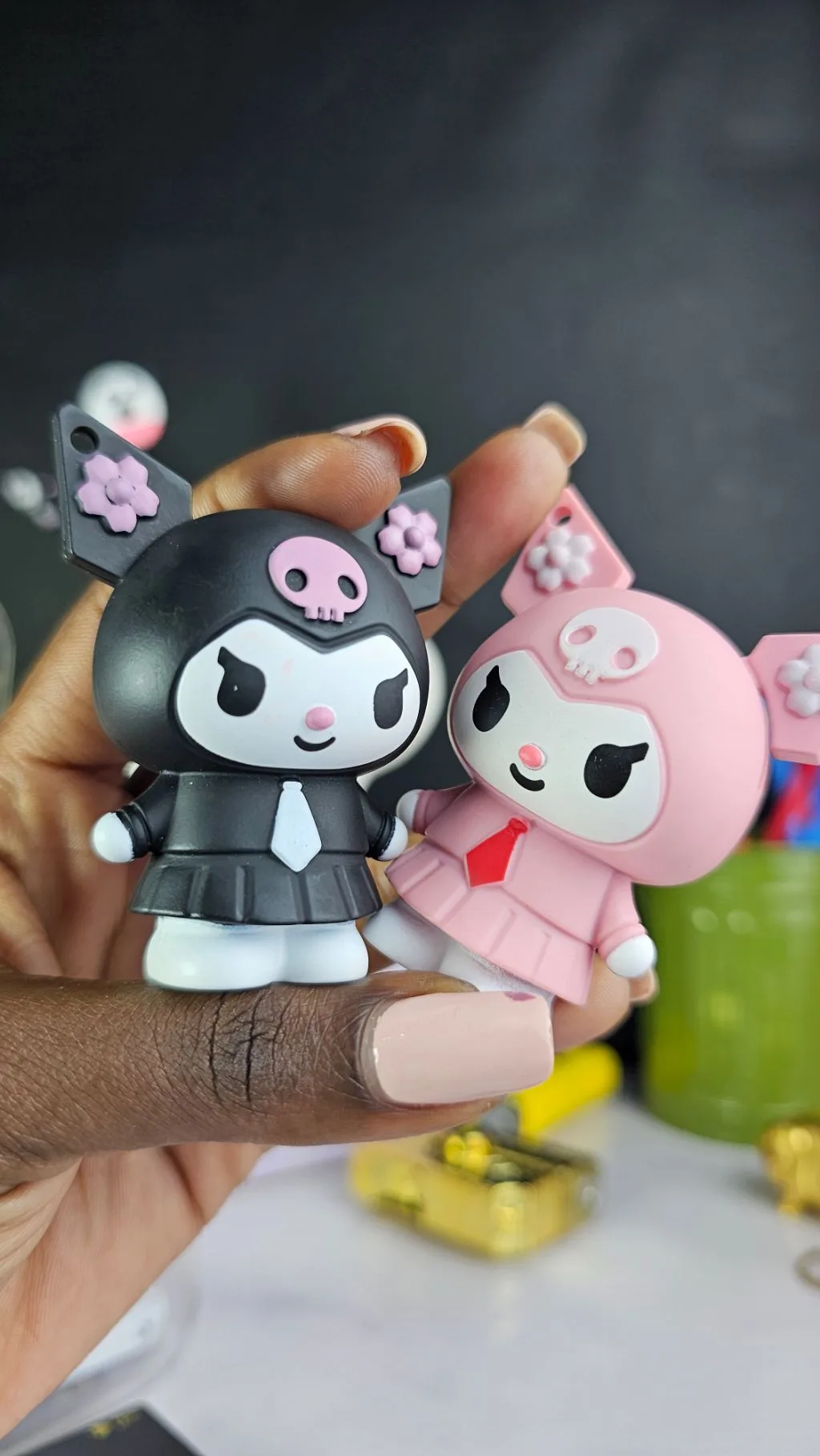 Kuromi keychain and refillable lighter gas