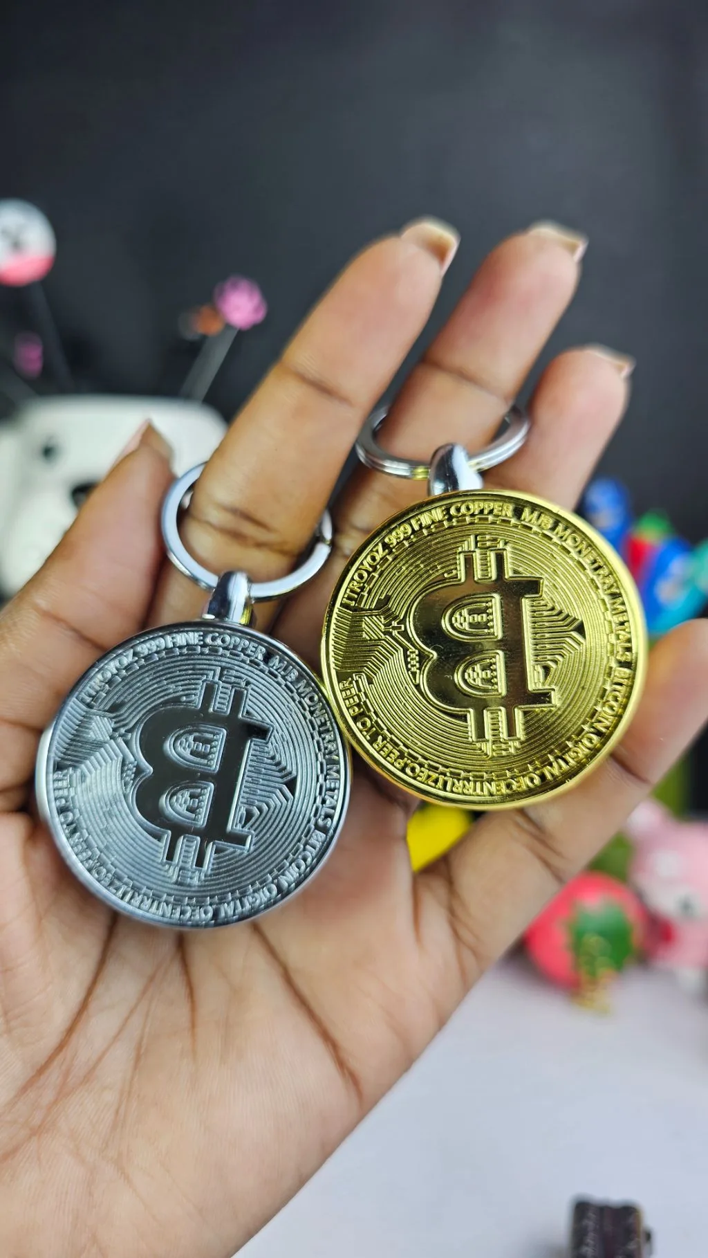 Bitcoin refillable gas lighter and keychain