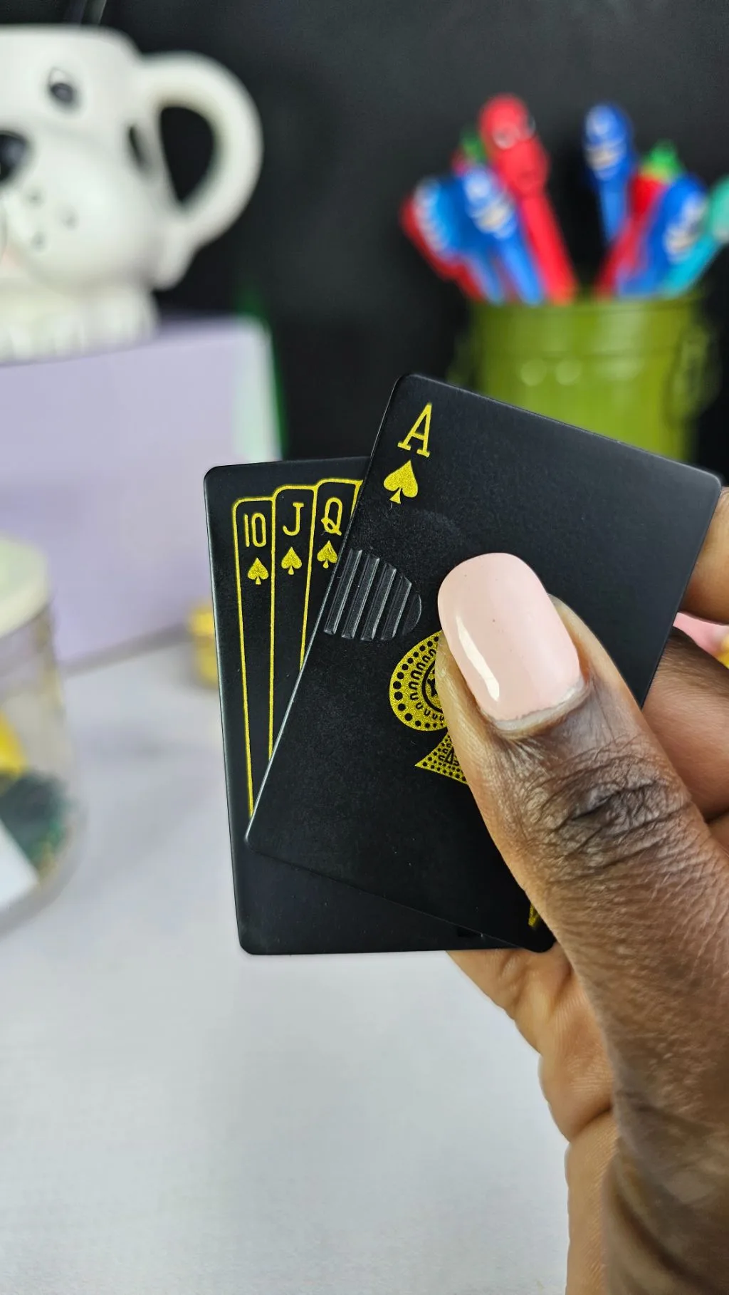 Spades card themed refillable lighter gas