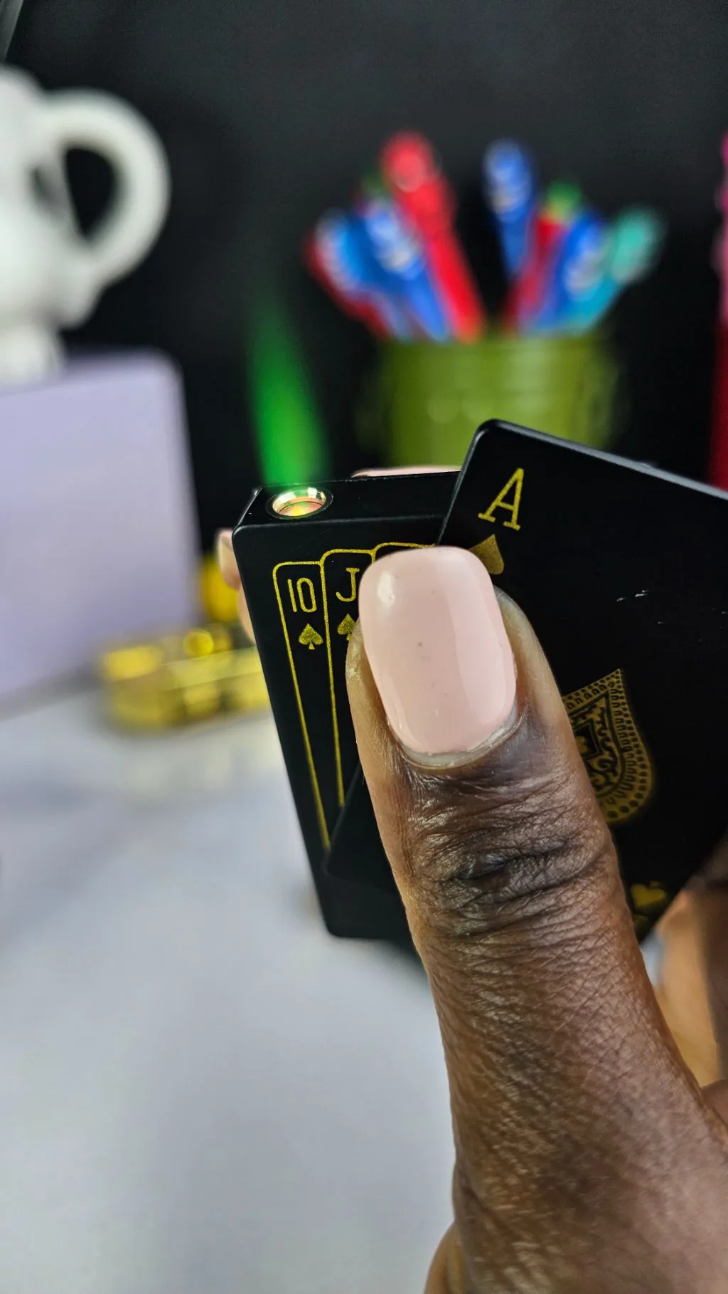 Spades card themed refillable lighter gas