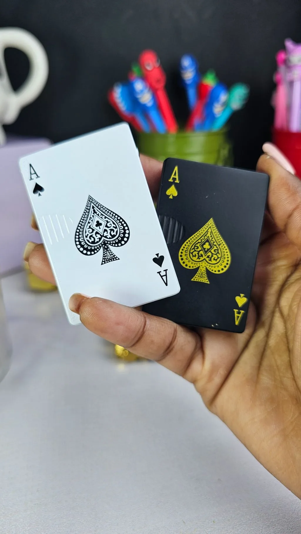 Spades card themed refillable lighter gas