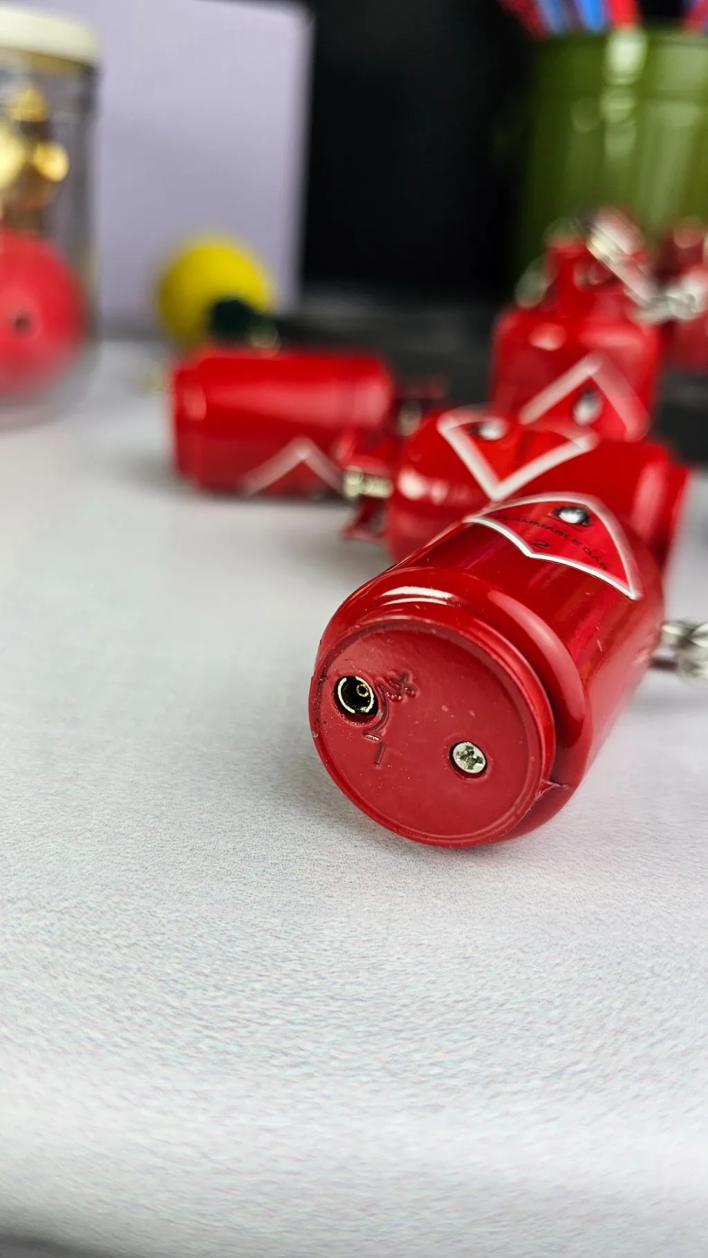 Gas cylinder refillable lighter gas and keychain
