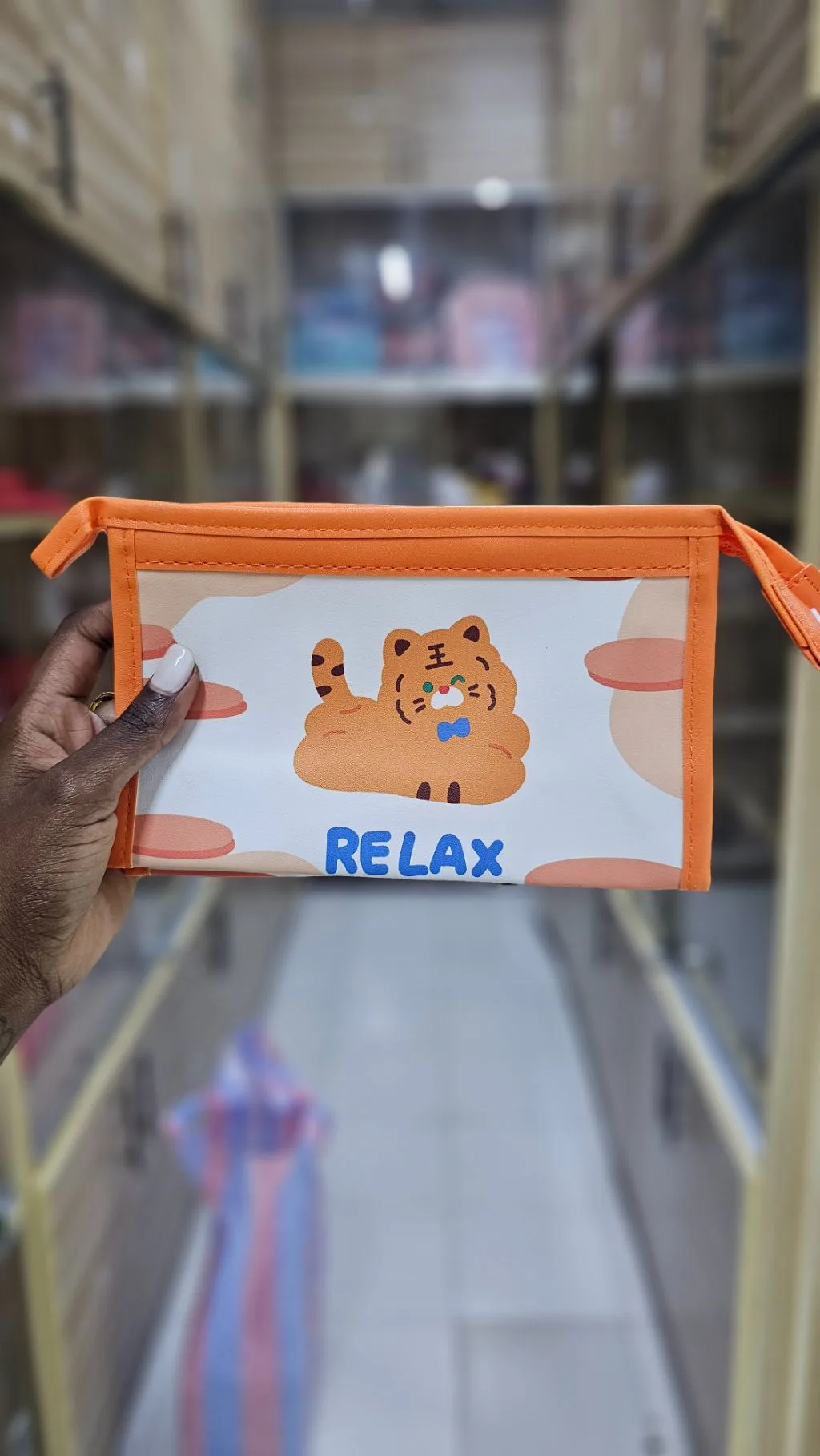 Pencil pouch ( pvc easy to clean) orange, red pink