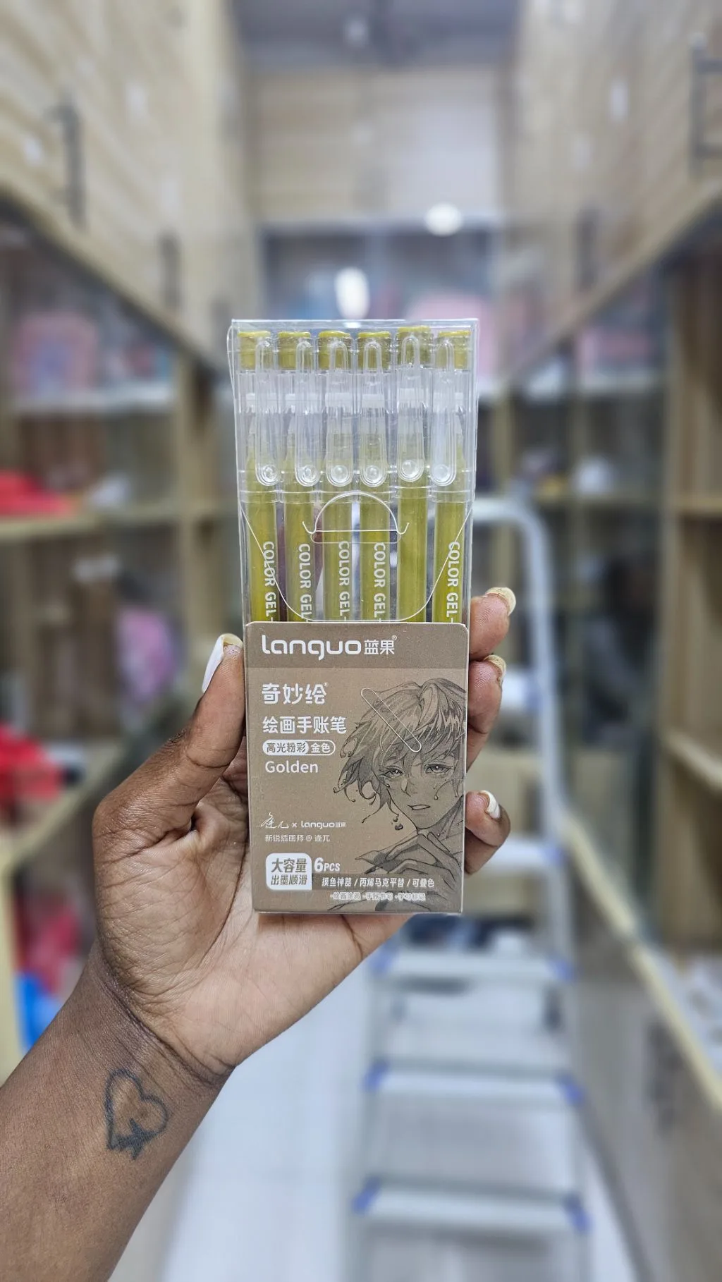 Gold only black notebook pen 6 packs