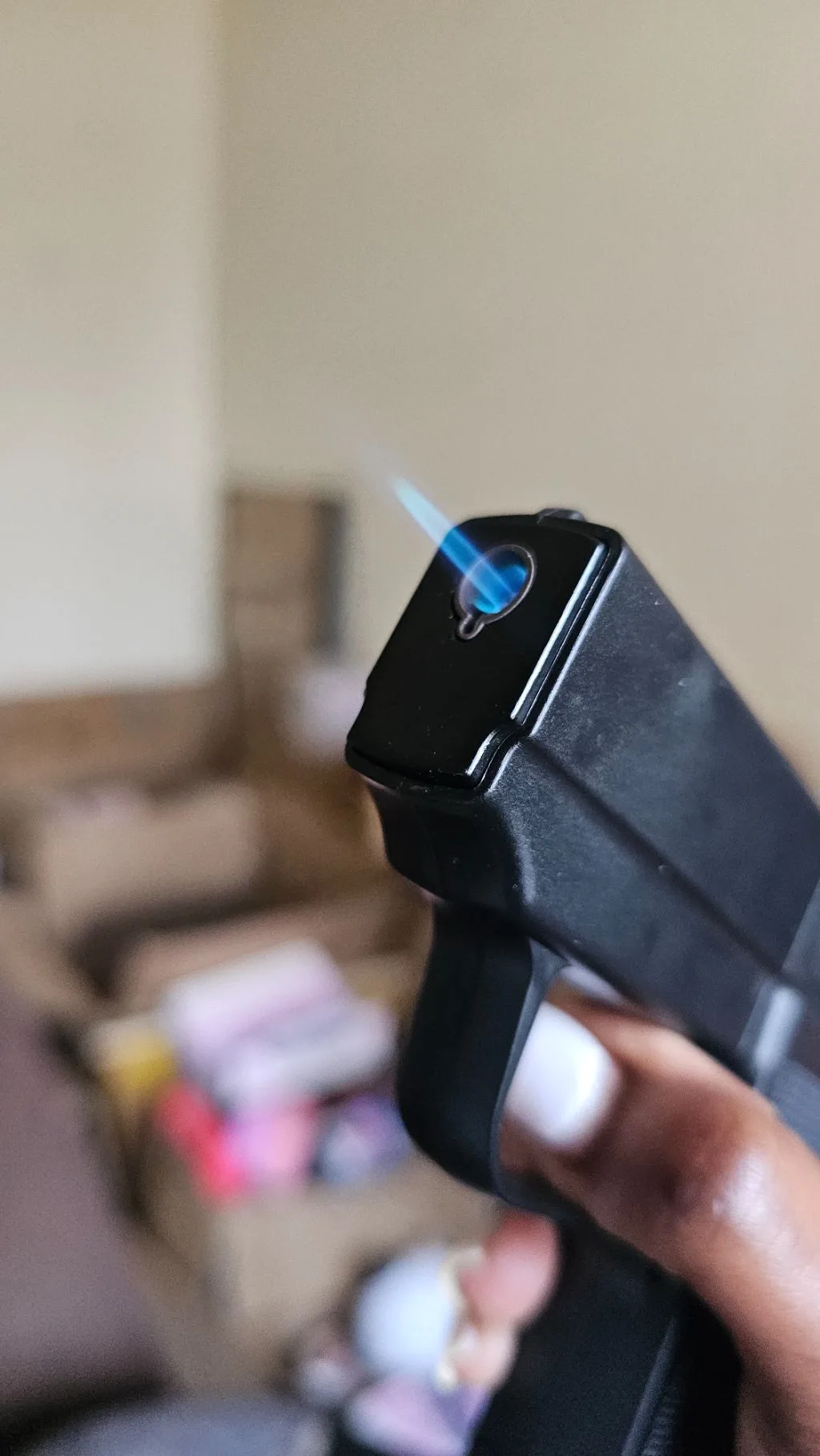 Cigarette compartment refillable gas lighter