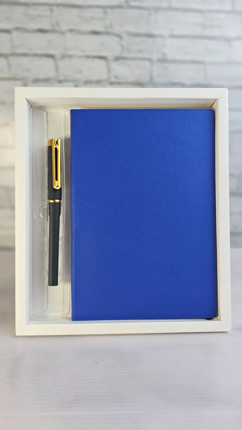 The Signature Executive Notebook (free customization)- Navy blue textured