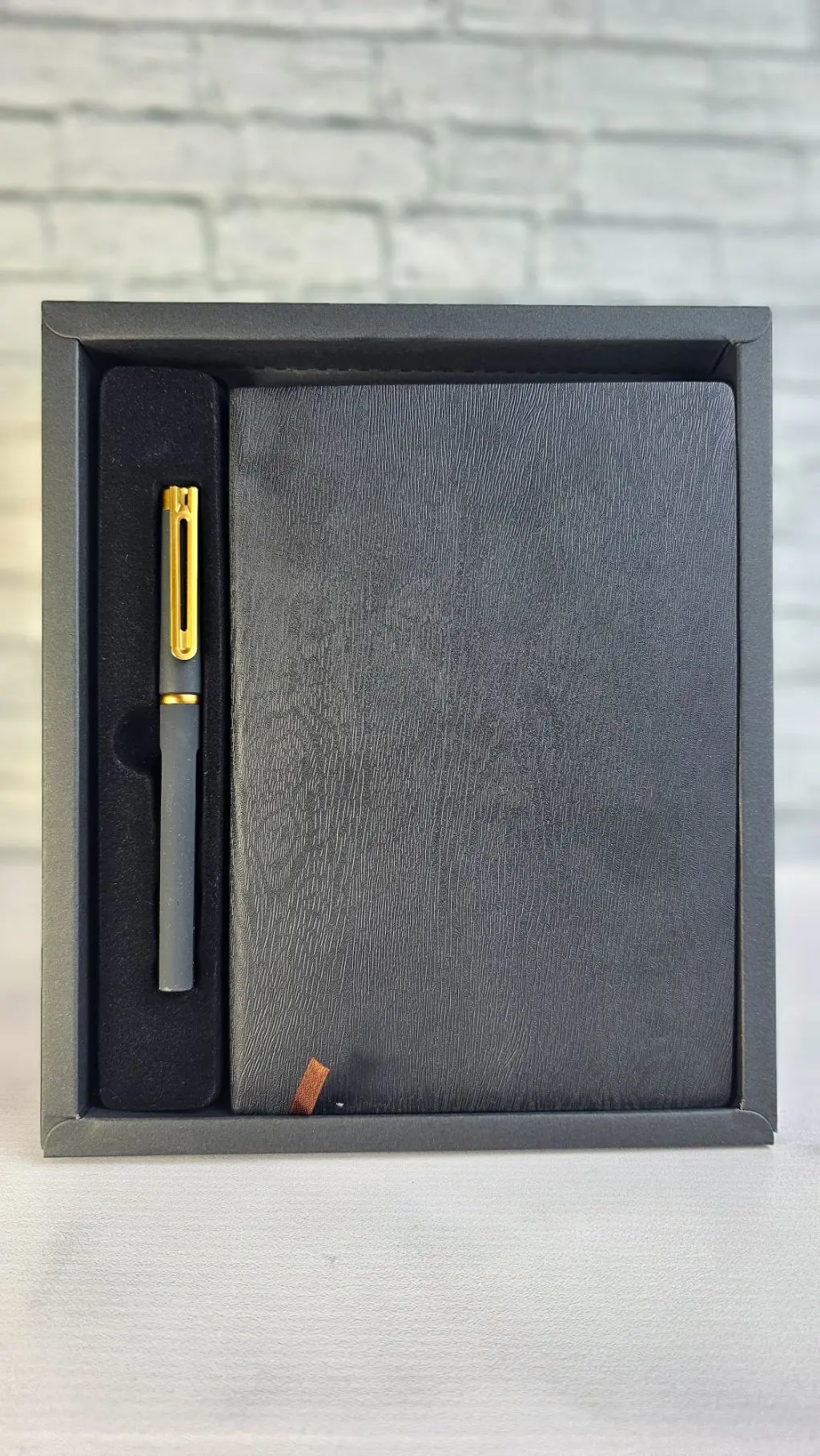 The Signature Executive Notebook  (free customization) - black textured