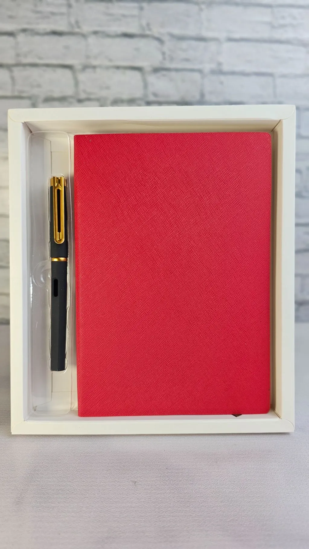 The Signature Executive Notebook  (free customization)- Red textured
