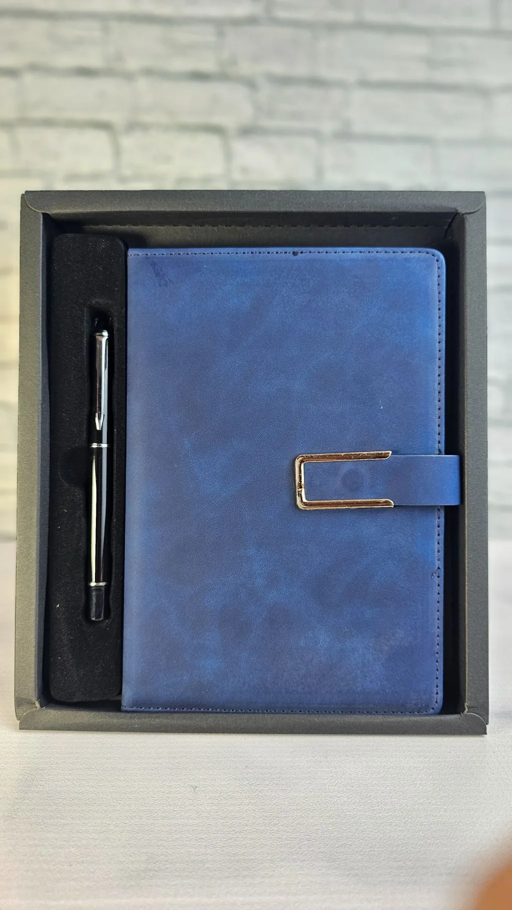 The Signature Executive Notebook  (free customization)- Blue textured