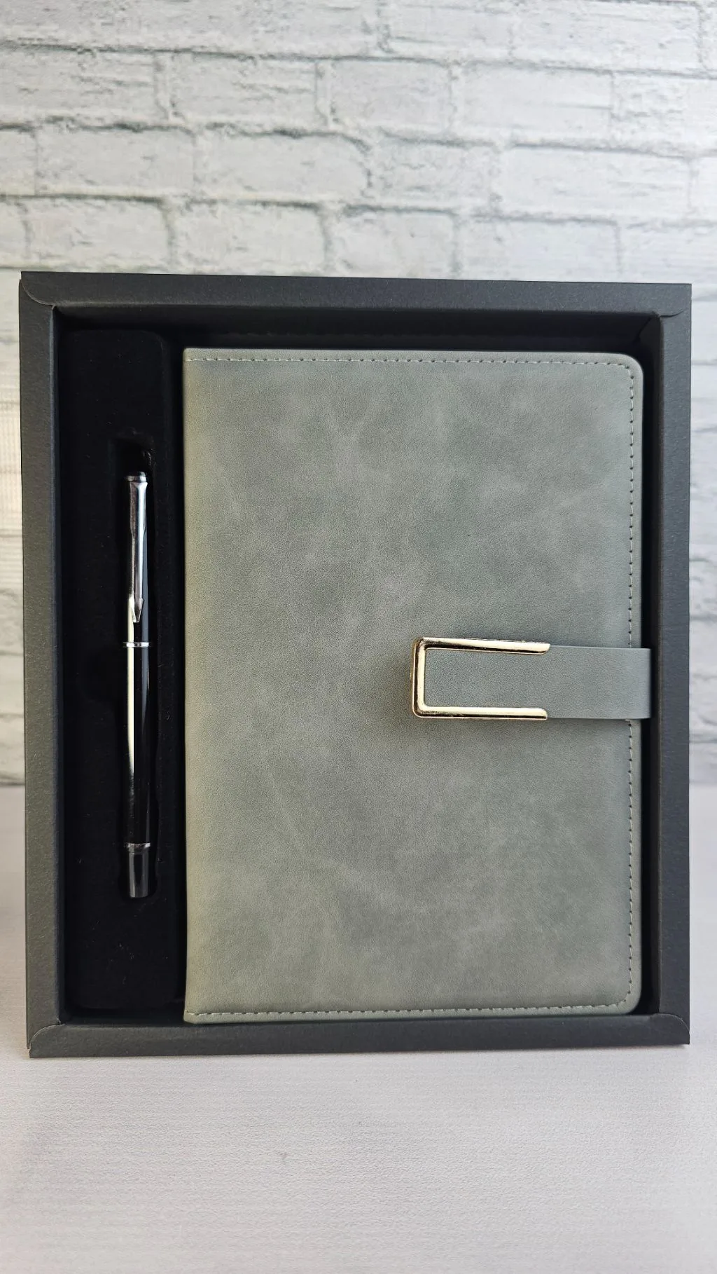 The Signature Executive Notebook  (free customization)- Grey textured