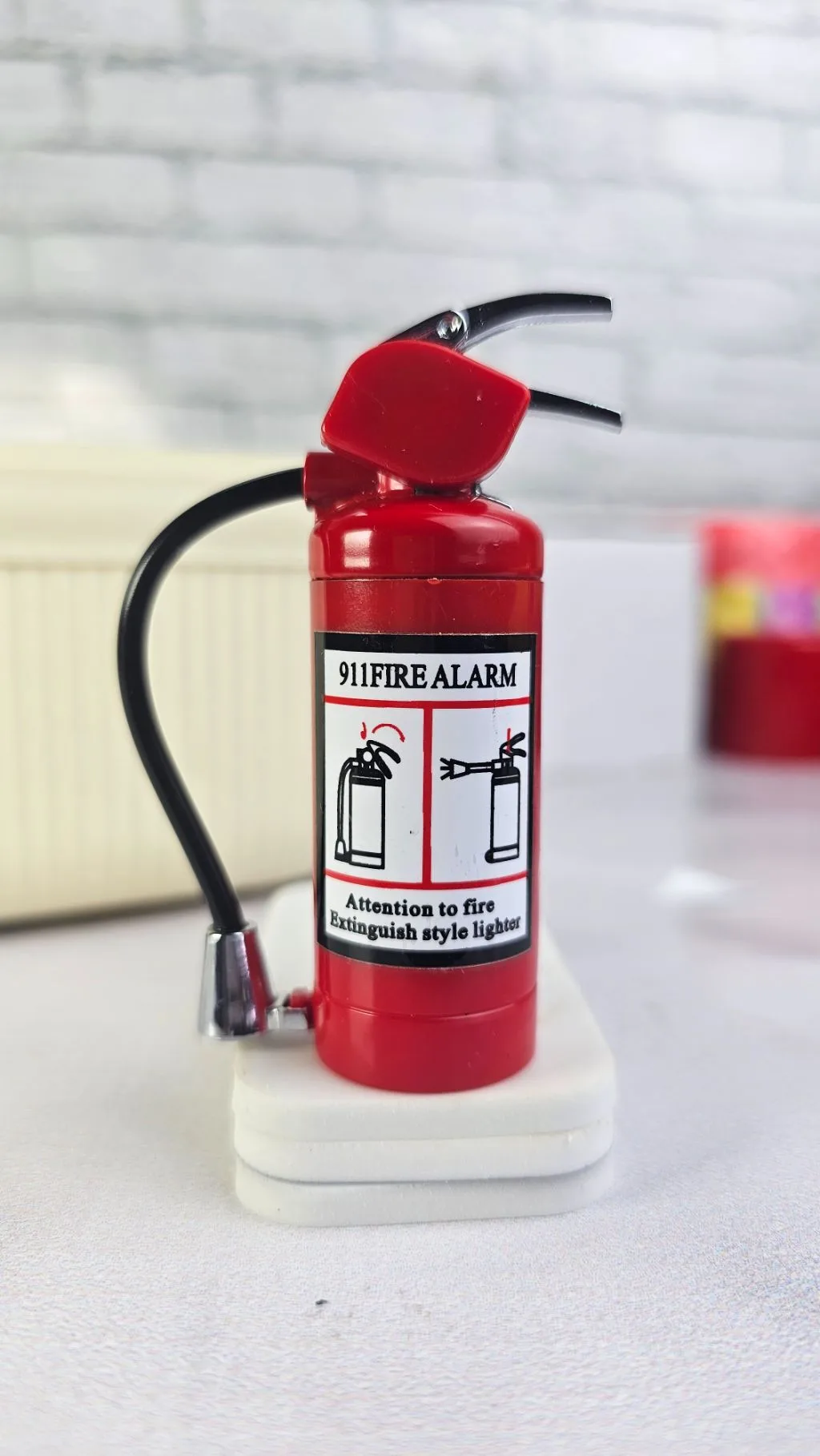 Fire extinguisher refillable lighter red