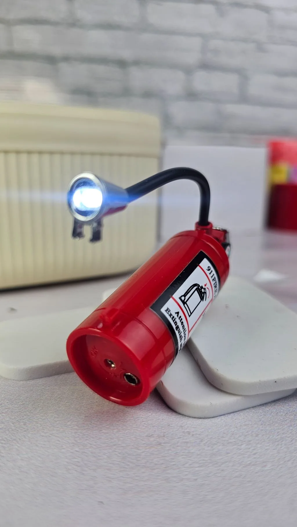 Fire extinguisher refillable lighter red