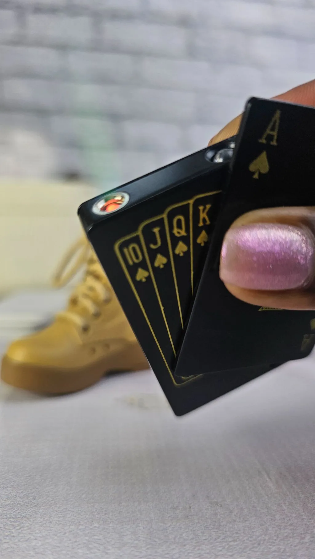 Black Ace card refillable lighter