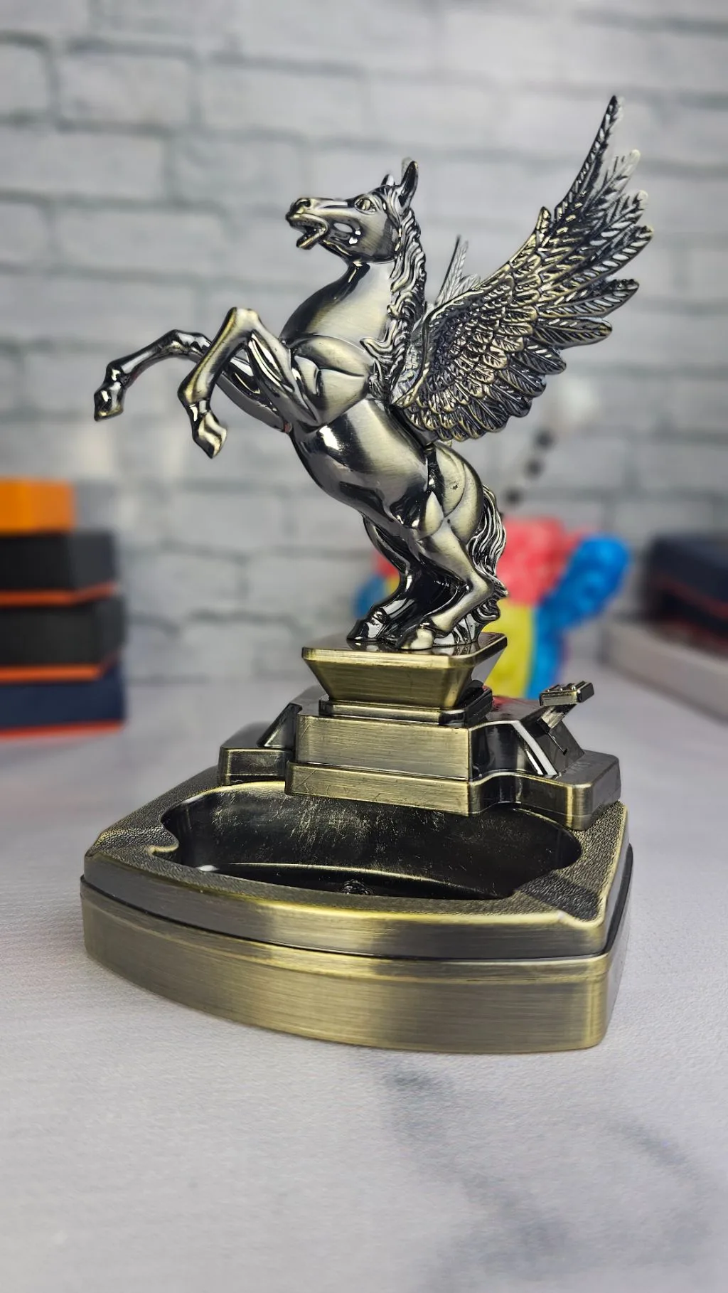 Flying horse Desk lighter and ashtray decor piece