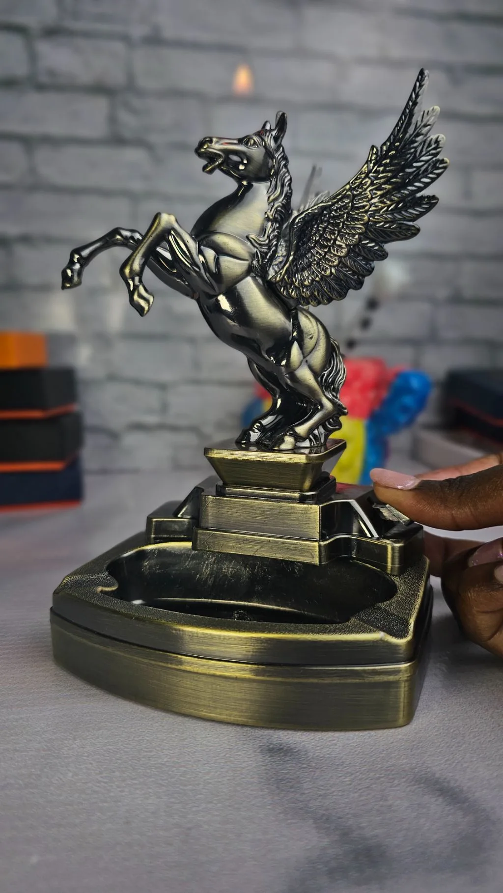 Flying horse Desk lighter and ashtray decor piece